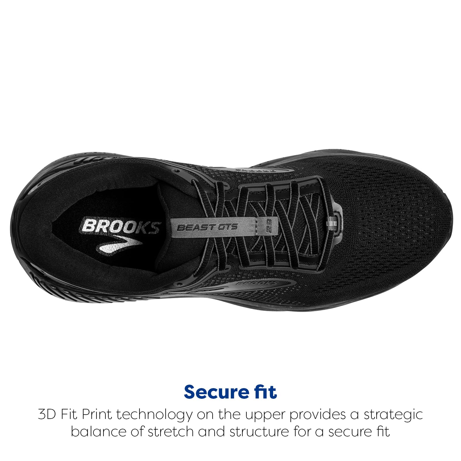 Brooks Beast GTS 23 Men Running Shoes Black Gunmetal Mesh Trainers