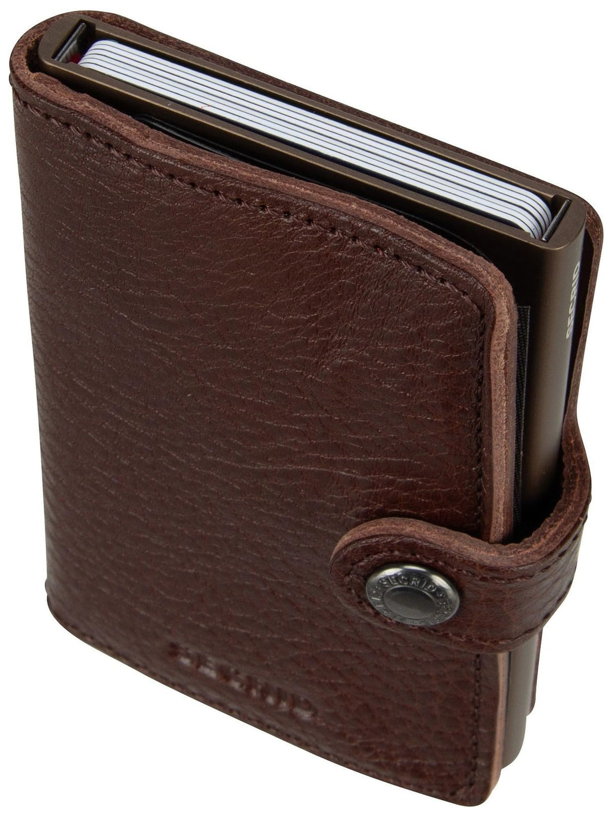 Secrid Miniwallet Veg Tanned Leather Wallet - Espresso Brown, Slim RFID