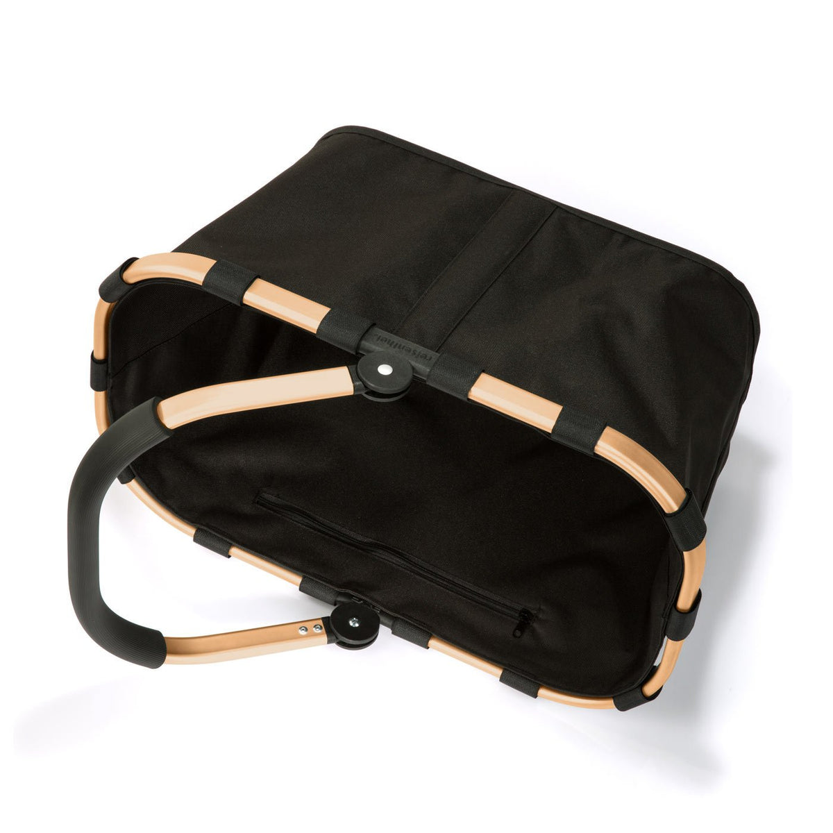 reisenthel Carrybag Shopping Basket - Reusable Polyester Tote in Frame Black Gold