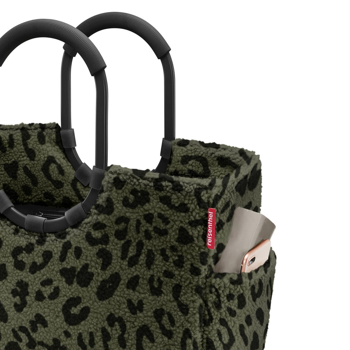 reisenthel loopshopper L Teddy Leo Olive - Reusable Shopping Bag with Pockets, Recycled