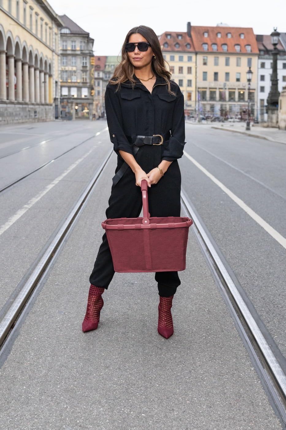 reisenthel Carrybag Shopping Basket 22L Twist Maroon Polyester