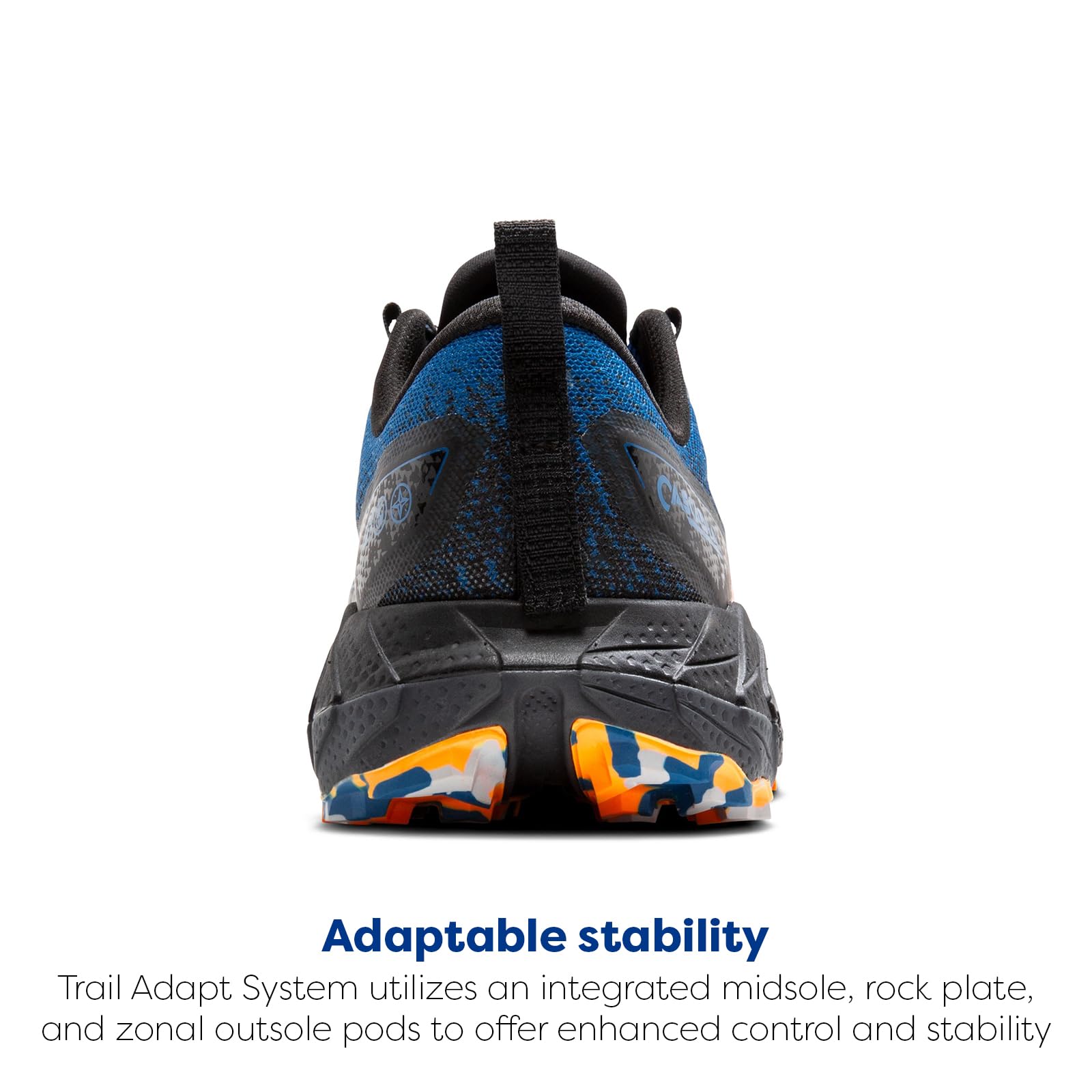 Brooks Cascadia 18 Men Trail Running Shoes Mesh Blue Sapphire Black Orange