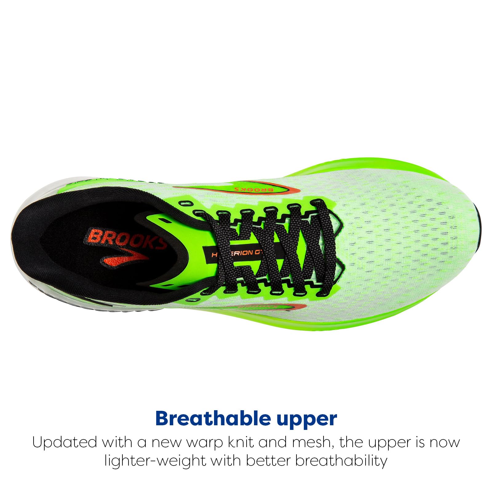 Brooks Hyperion GTS Men’s Lightweight Road Running Shoes Green Gecko Red Orange White
