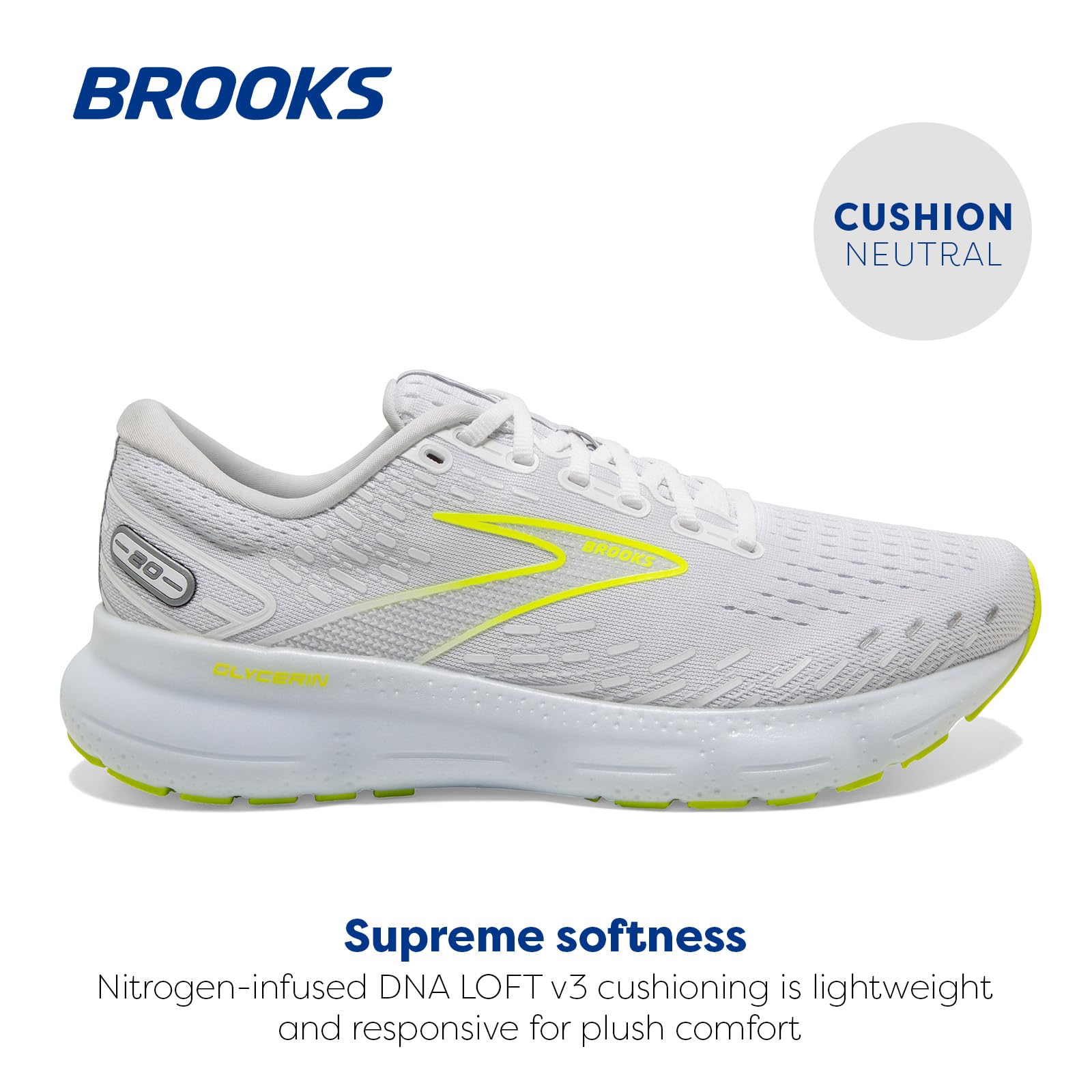 Brooks Glycerin 20 Men's Road Running Shoes Ebony Nightlife Synthetic