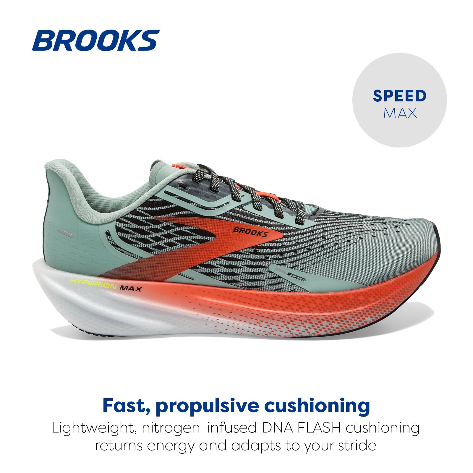 Brooks Hyperion Max Men Road Running Shoes Lightweight Black Blazing Yellow White