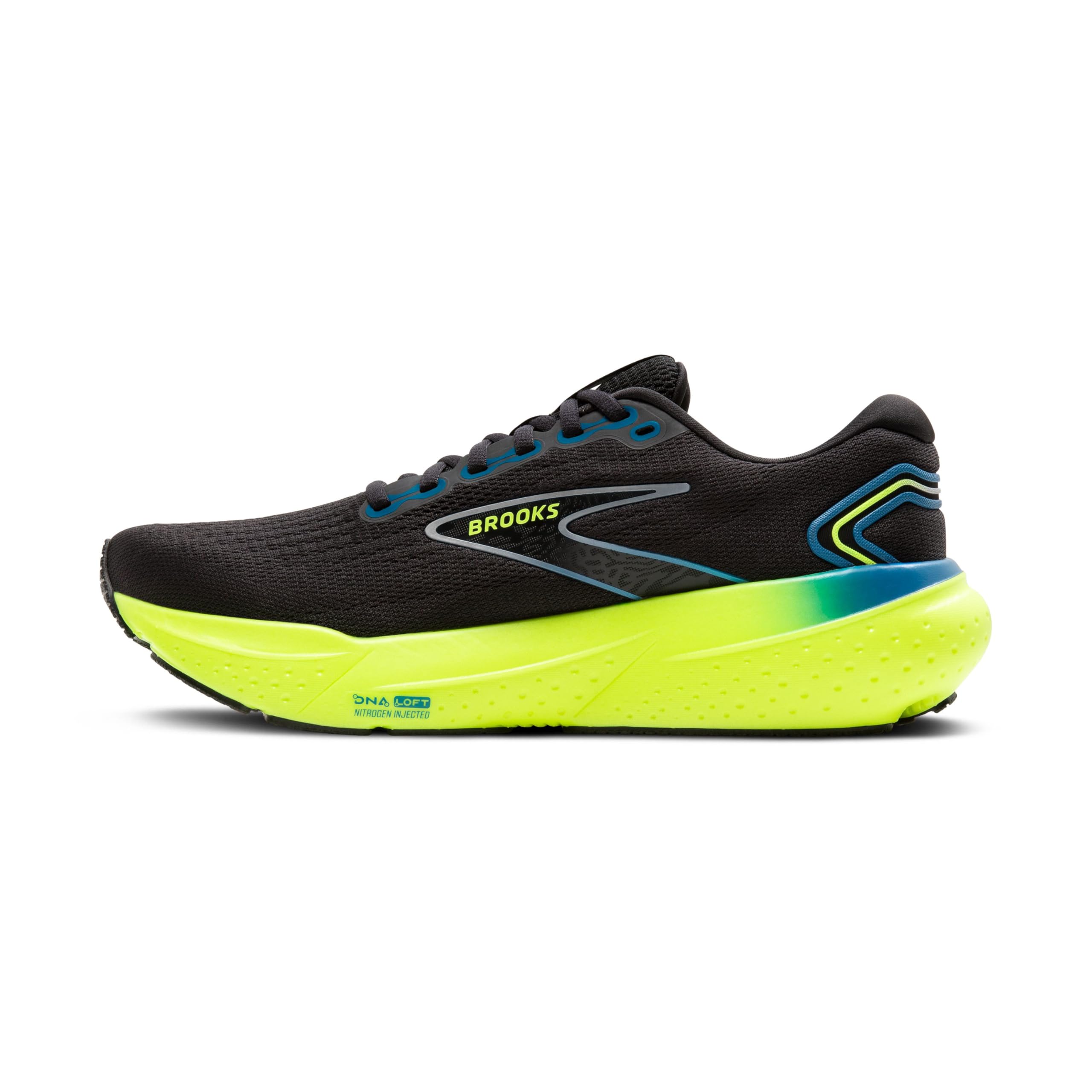 Brooks Glycerin 21 Men Running Shoes Black Blue Nightlife Breathable Trainers