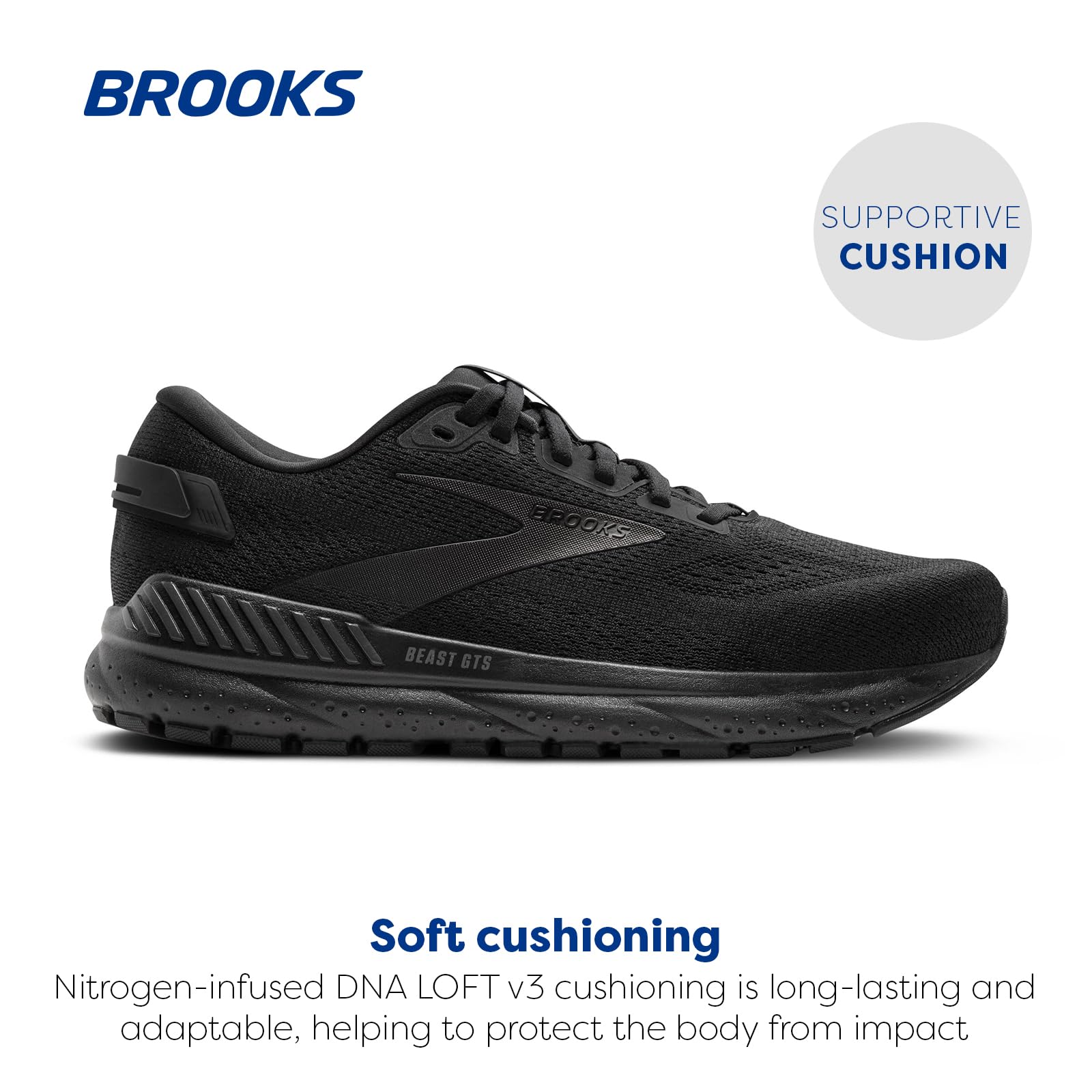 Brooks Men's Beast GTS 24 Stability Running Shoes - Black/Ebony