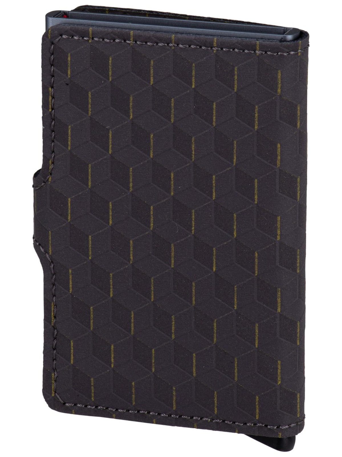 Secrid Miniwallet Optical RFID Wallet - Grey Yellow Leather with Card Protector