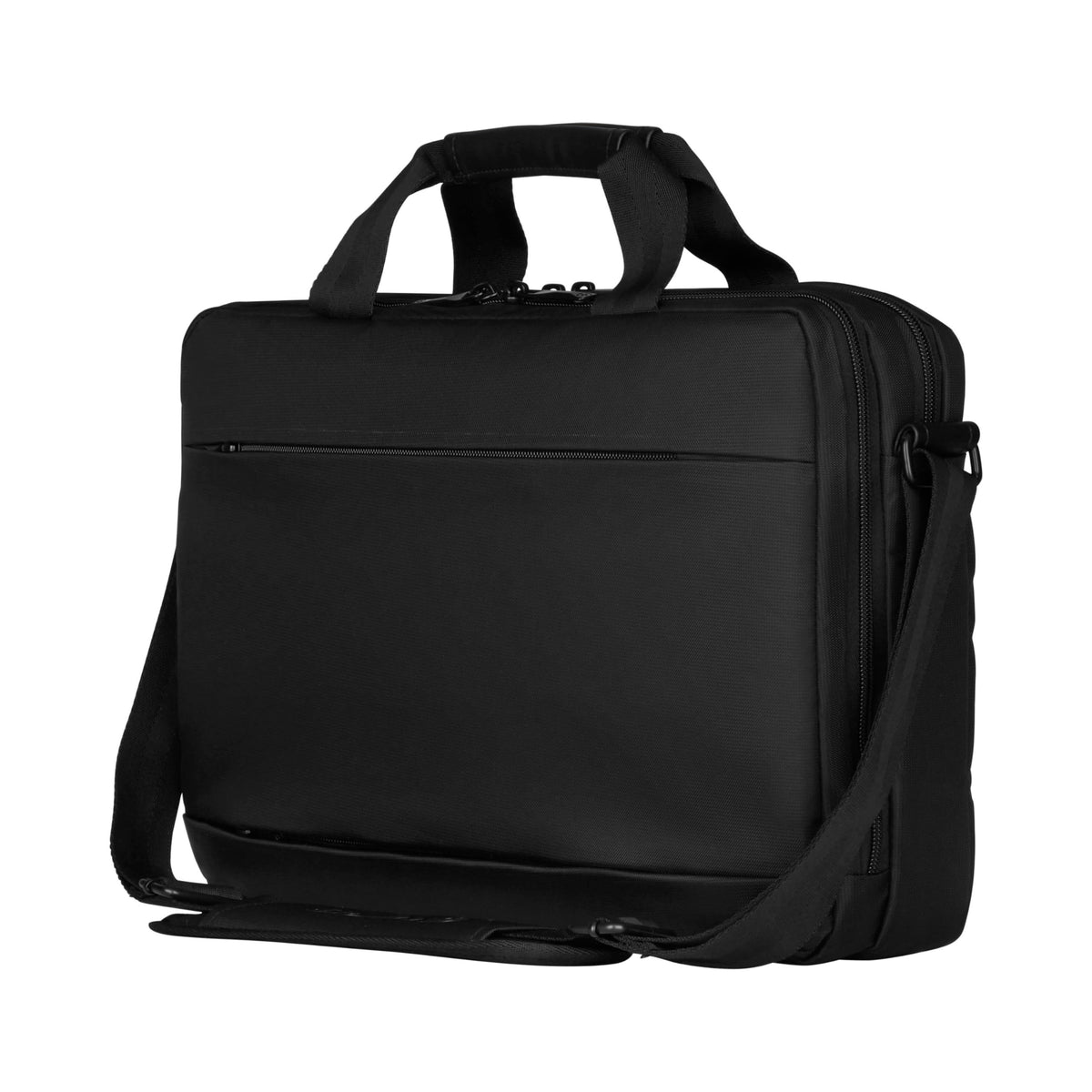WENGER Source Laptop Bag 16" - Black Nylon Messenger with Tablet Pocket