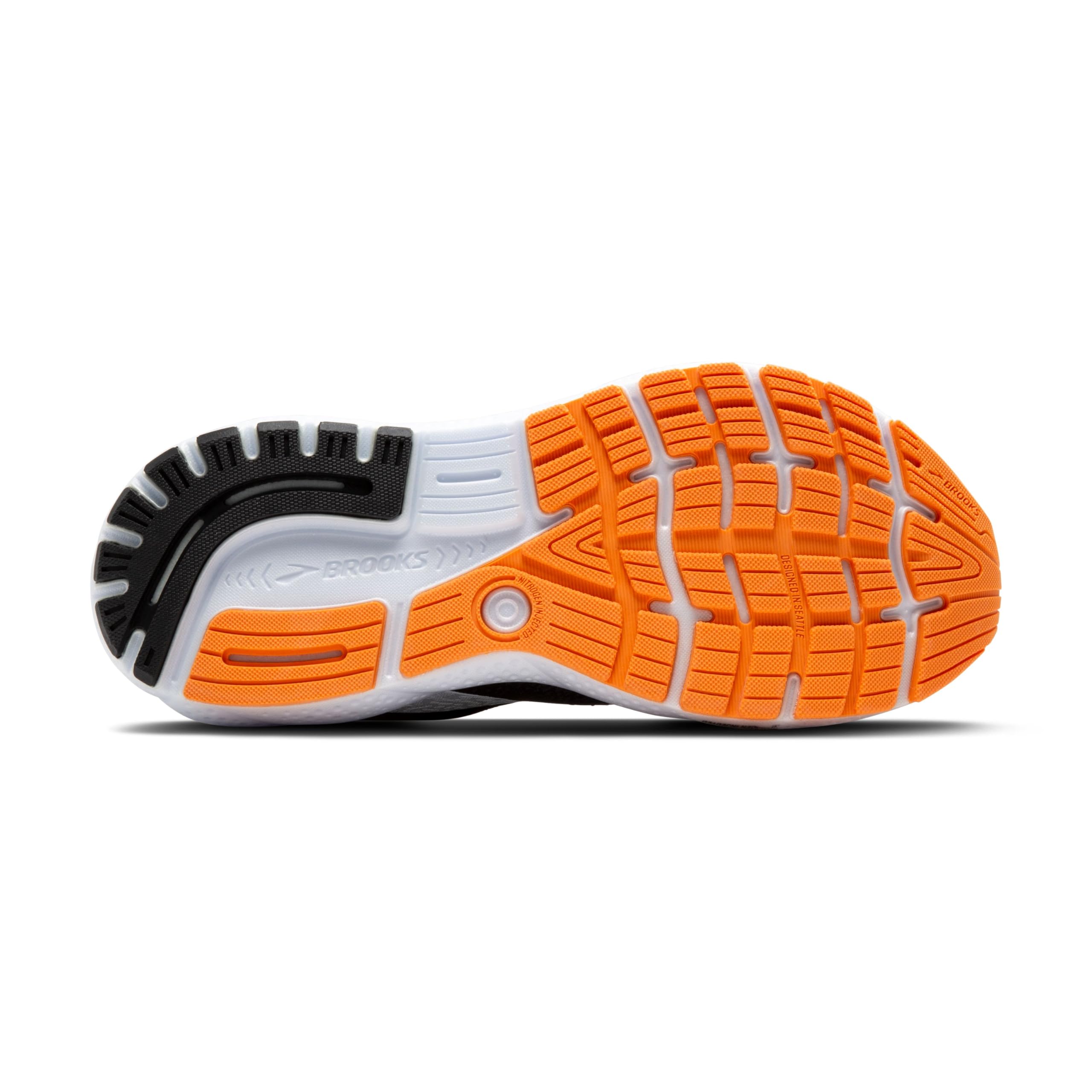 Brooks Ghost 16 Men Trainers Black Orange White Cushioned Cotton Rubber