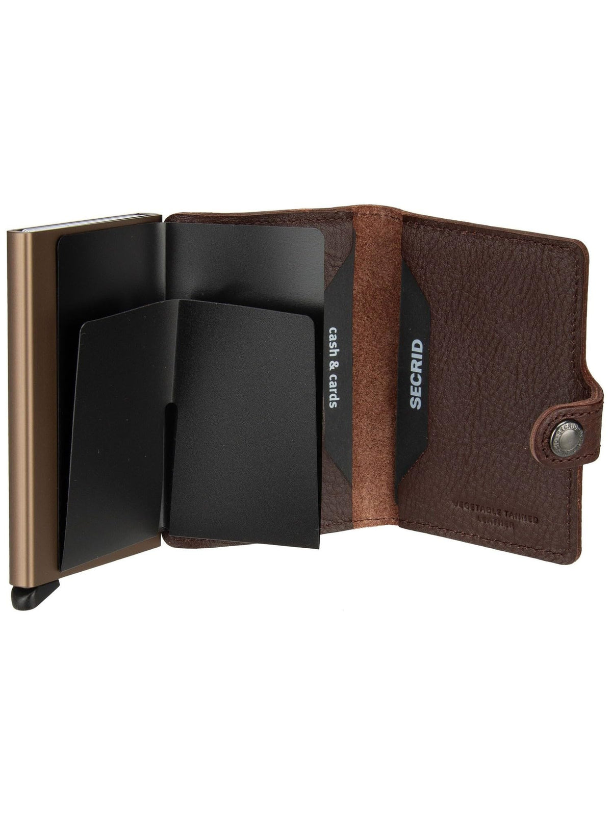 Secrid Miniwallet Veg Tanned Leather Wallet - Espresso Brown, Slim RFID