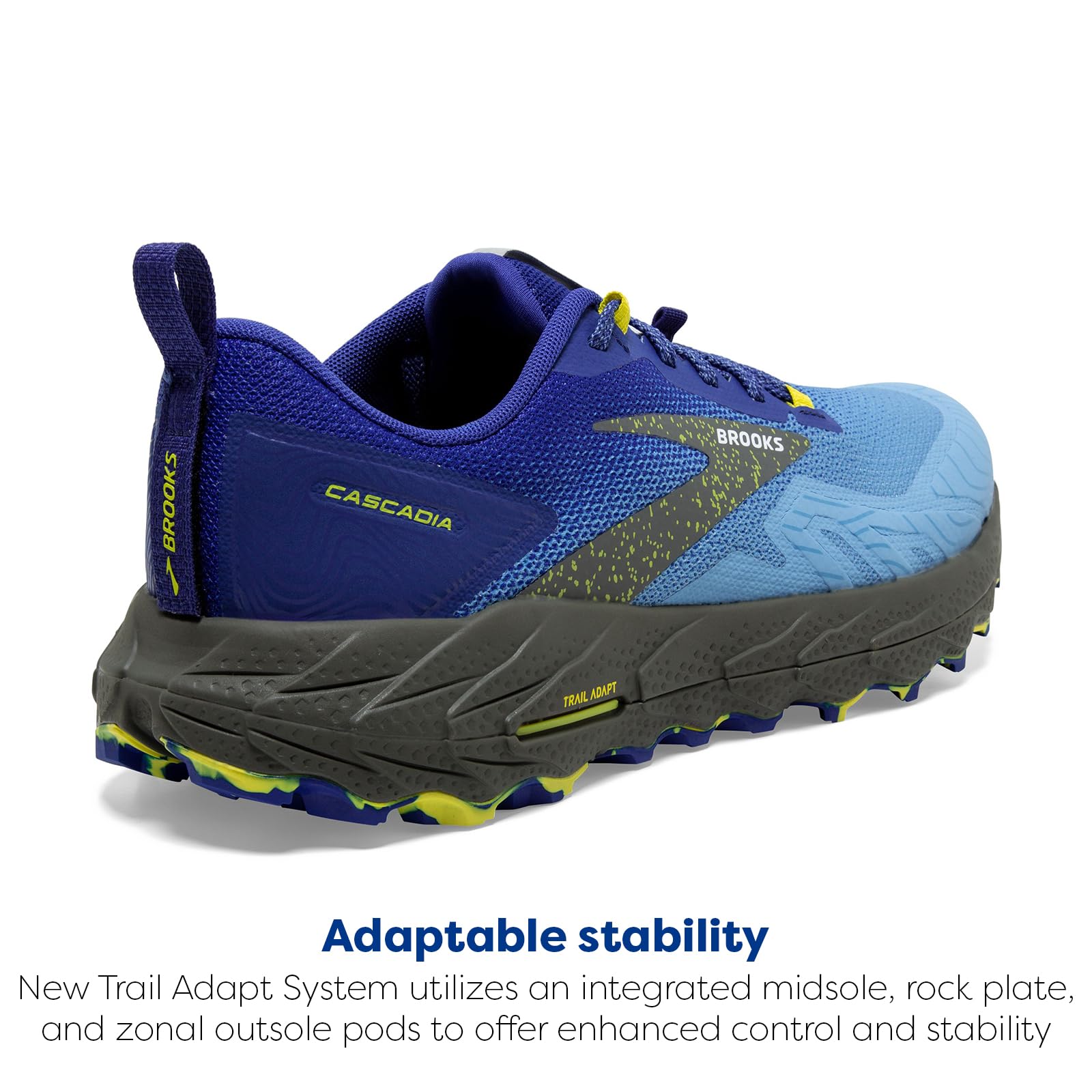 Brooks Cascadia 17 Men's Trail Running Shoes Suede Blue Surf The Web Sulphur