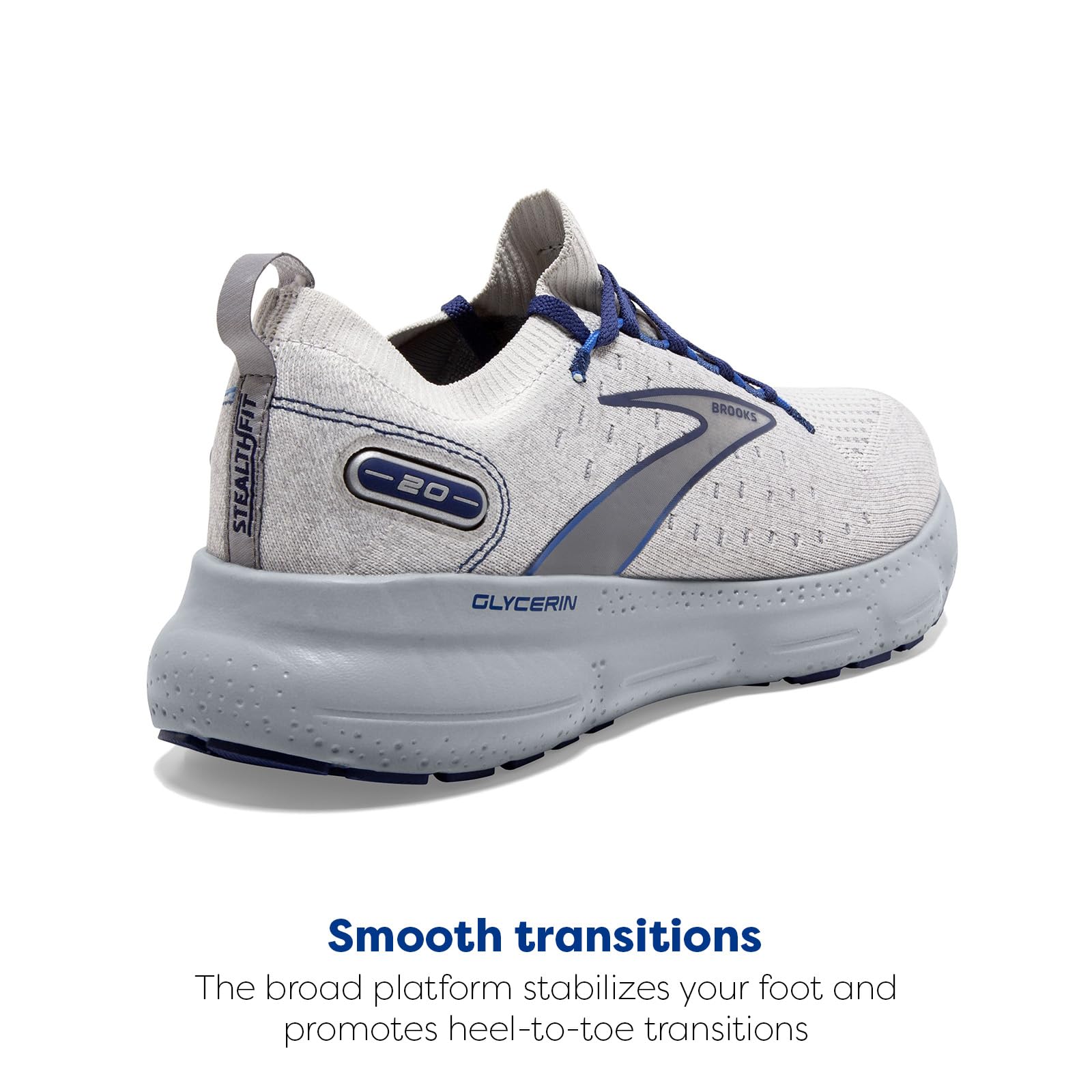 Brooks Glycerin StealthFit 20 Men's Road Running Shoes Lightweight Blue Rubber