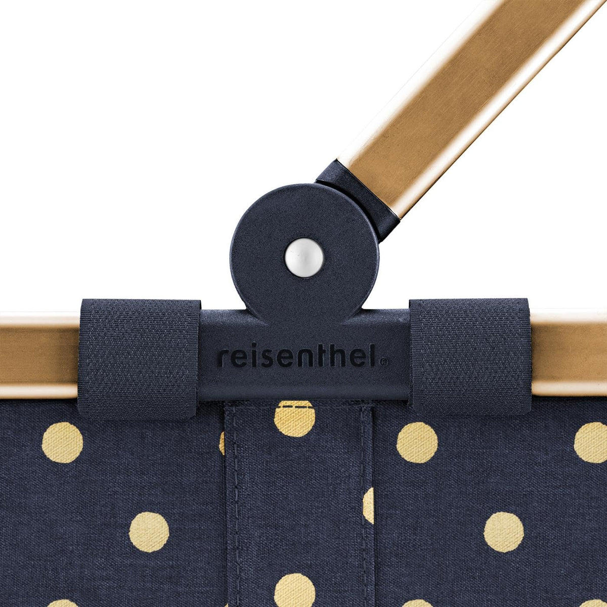 reisenthel Carrybag Shopping Basket - Water-Repellent Polyester, Metallic Dots Blue