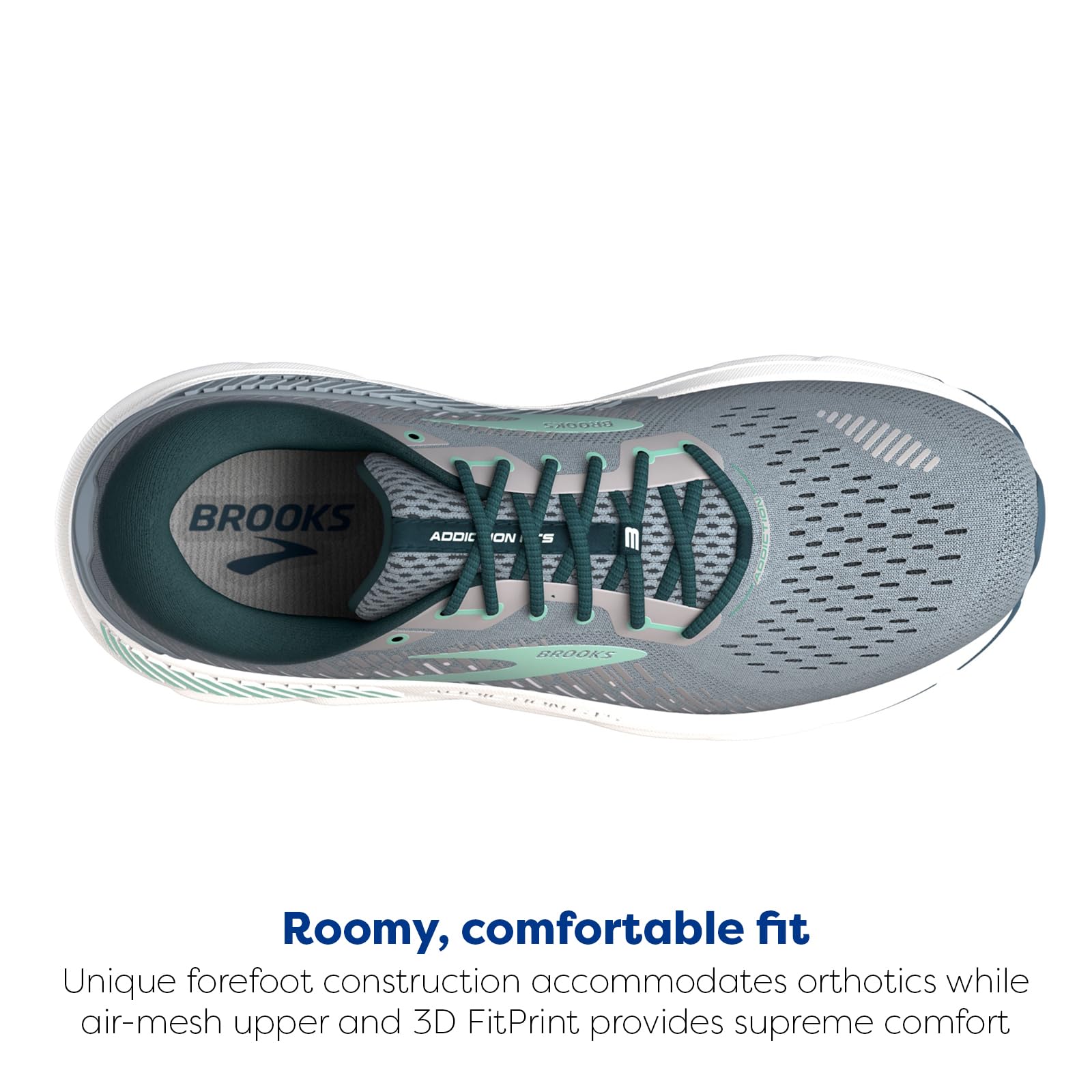 Brooks Addiction GTS 15 Women Road Running Shoes Synthetic Grey Navy Aqua