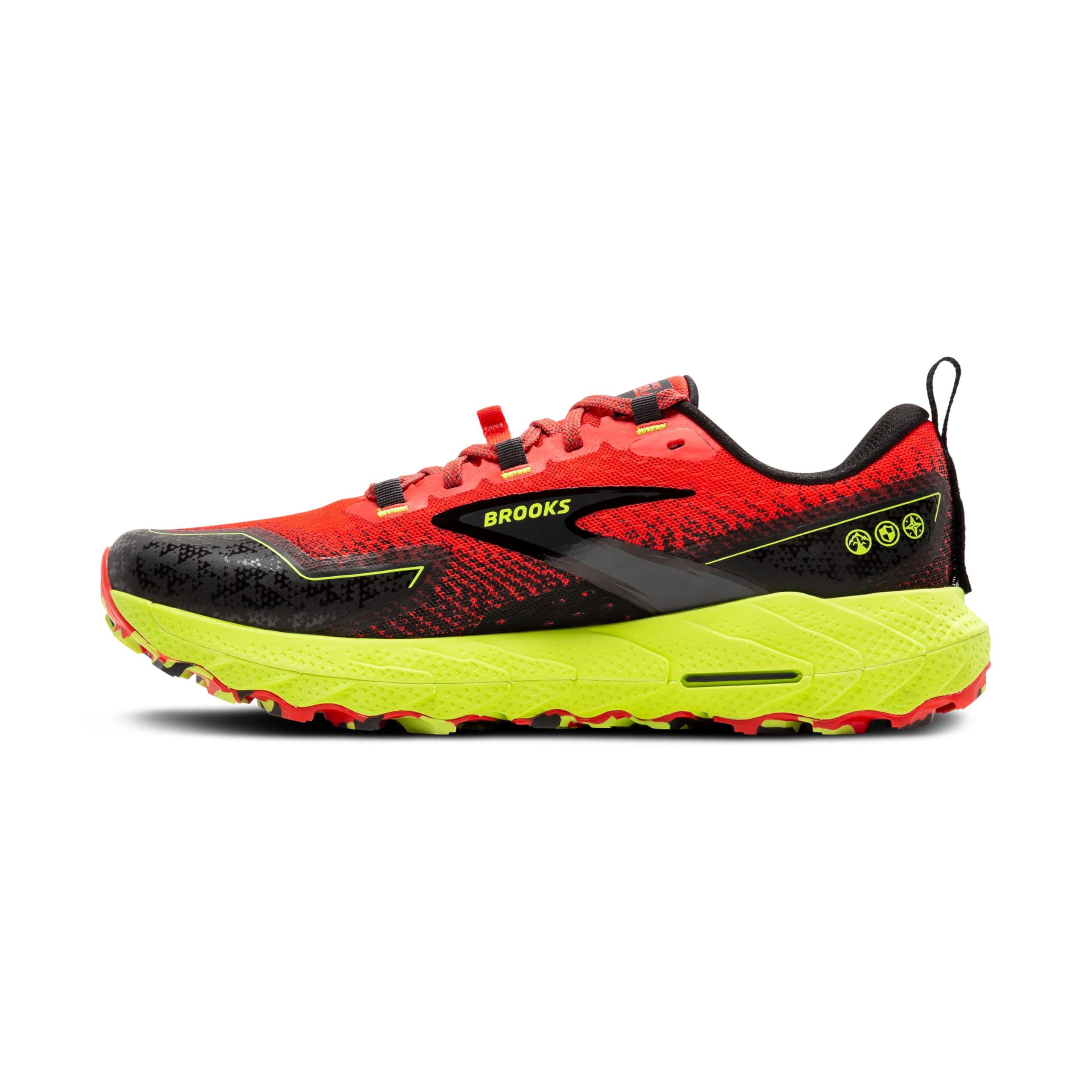 Brooks Cascadia 18 Men's Trail Running Shoes Lightweight Flexible Cherry Tomato Lime Black