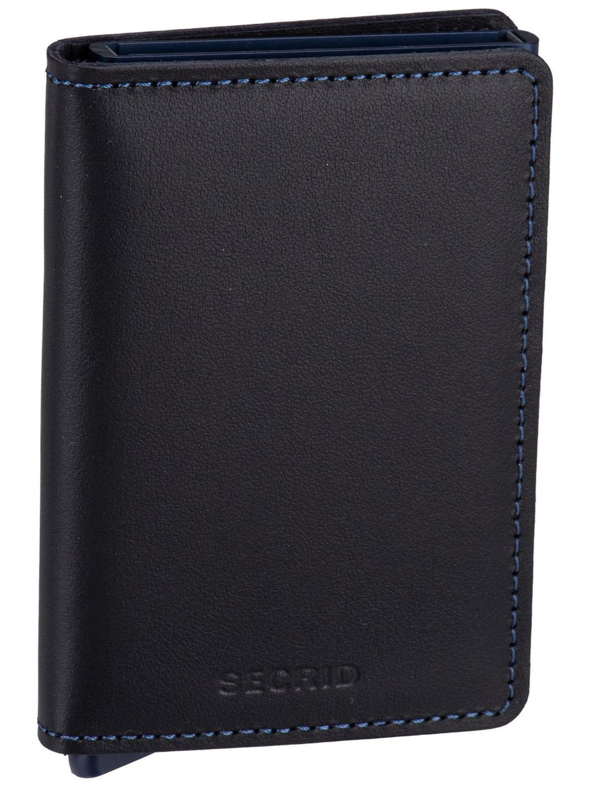 Secrid Slim Wallet Black-Navy Leather - RFID Protected Card Holder