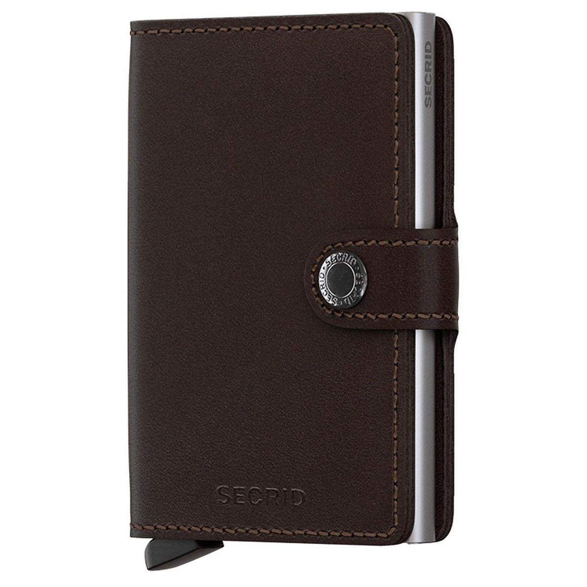 Secrid Mini Wallet - Dark Brown Leather with RFID Protection