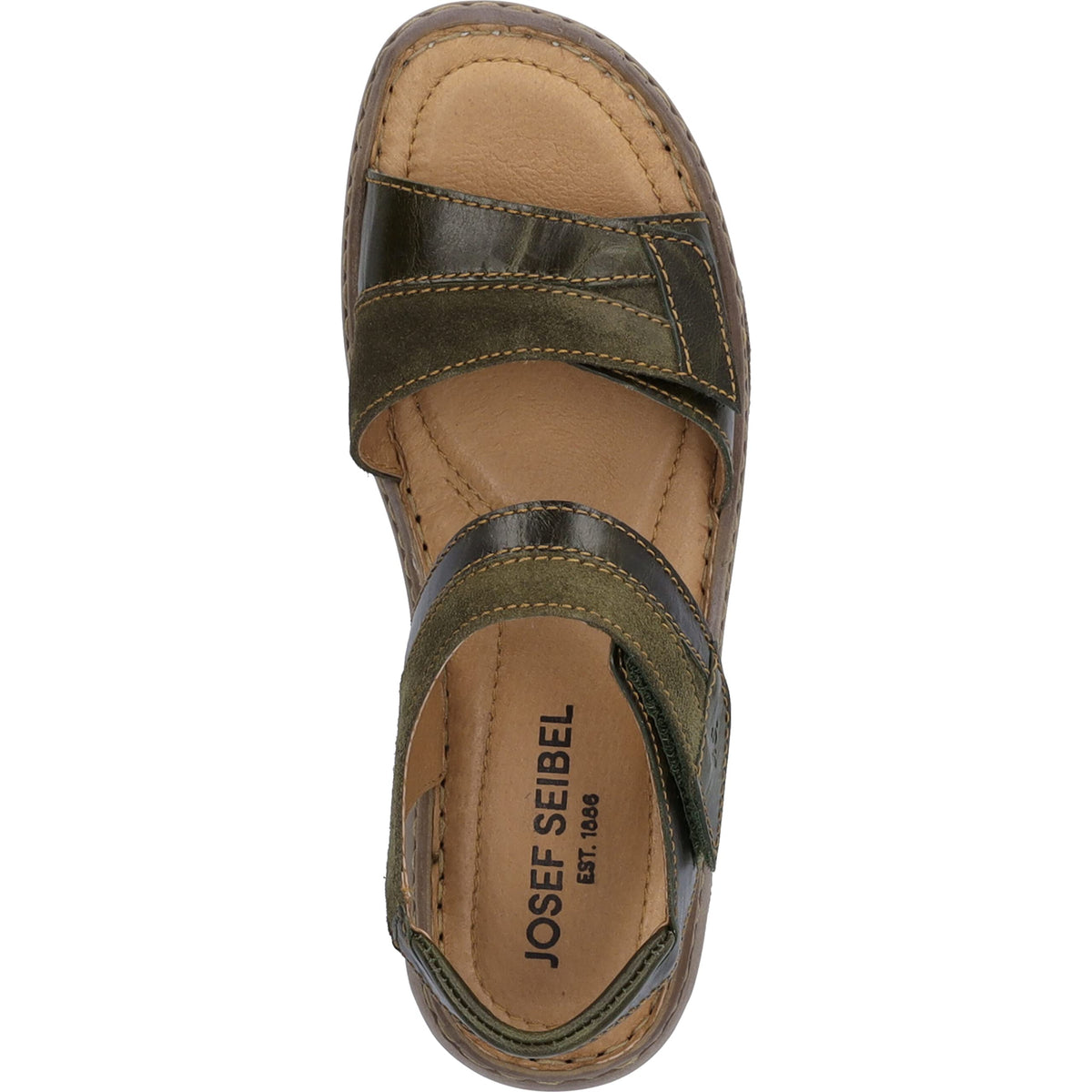 Josef Seibel Women Sandals Leather Moos Green Size 41 EU Klettverschluss