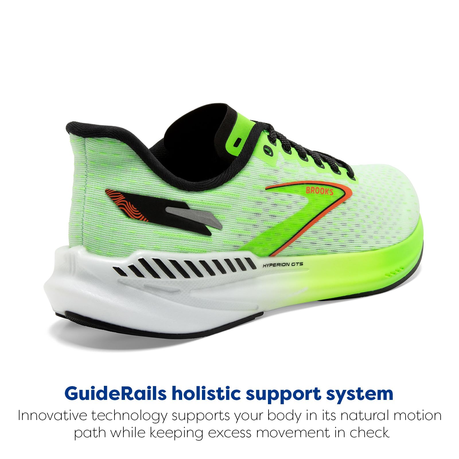 Brooks Hyperion GTS Men’s Lightweight Road Running Shoes Green Gecko Red Orange White