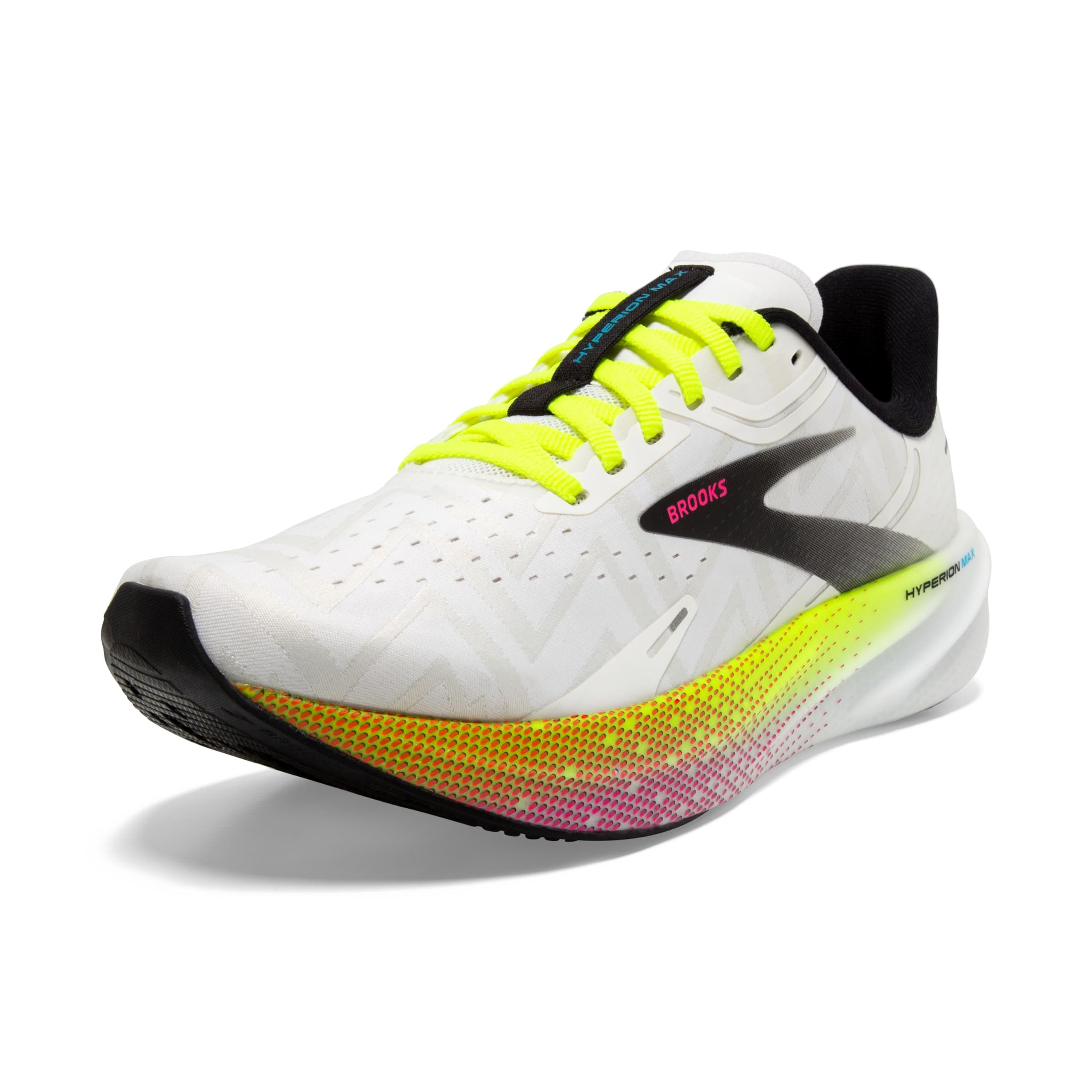 Brooks Hyperion Max Men's Road Running Shoes White Black Nightlife Breathable Rubber