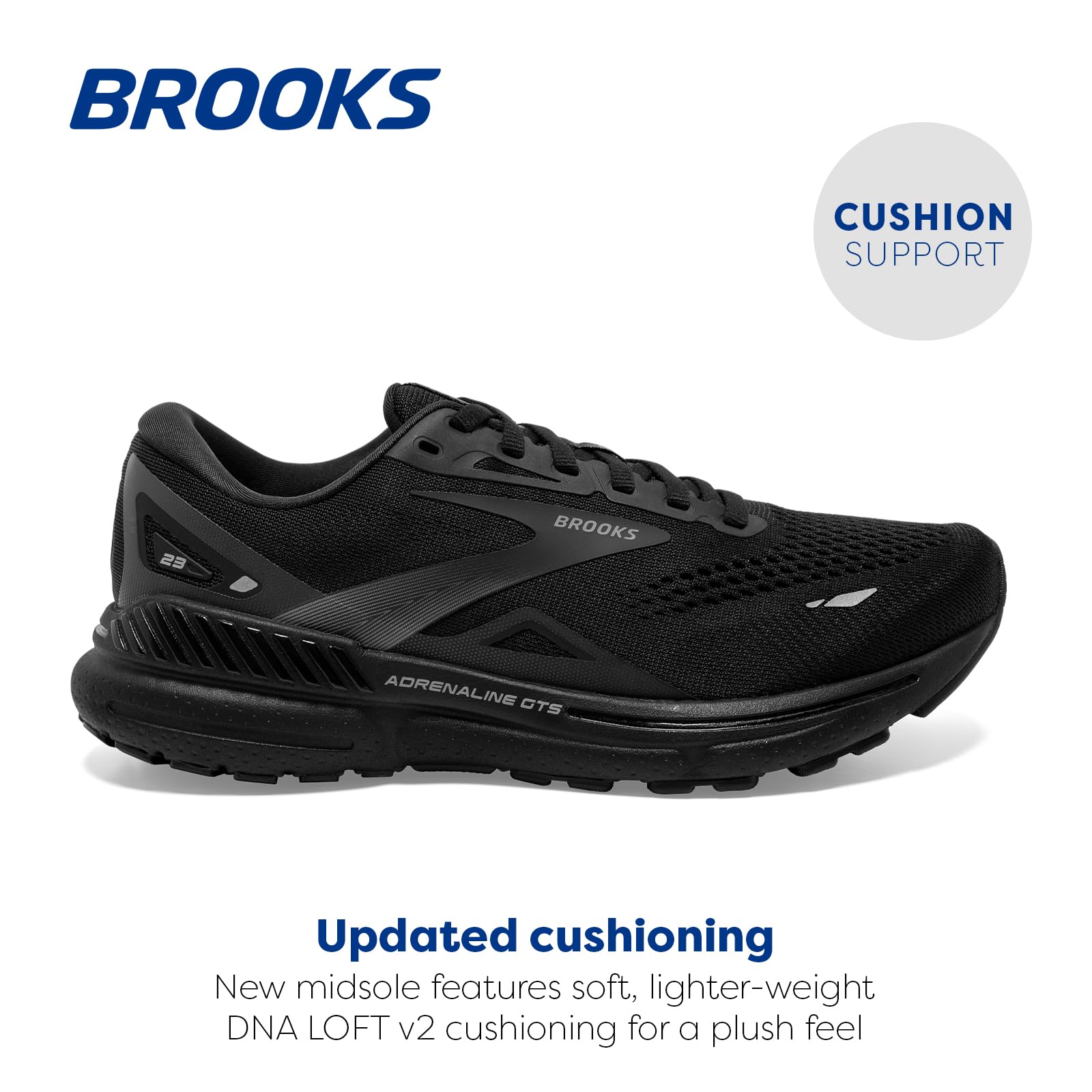 Brooks Adrenaline GTS 23 Men Road Running Shoes Mesh Black Ebony