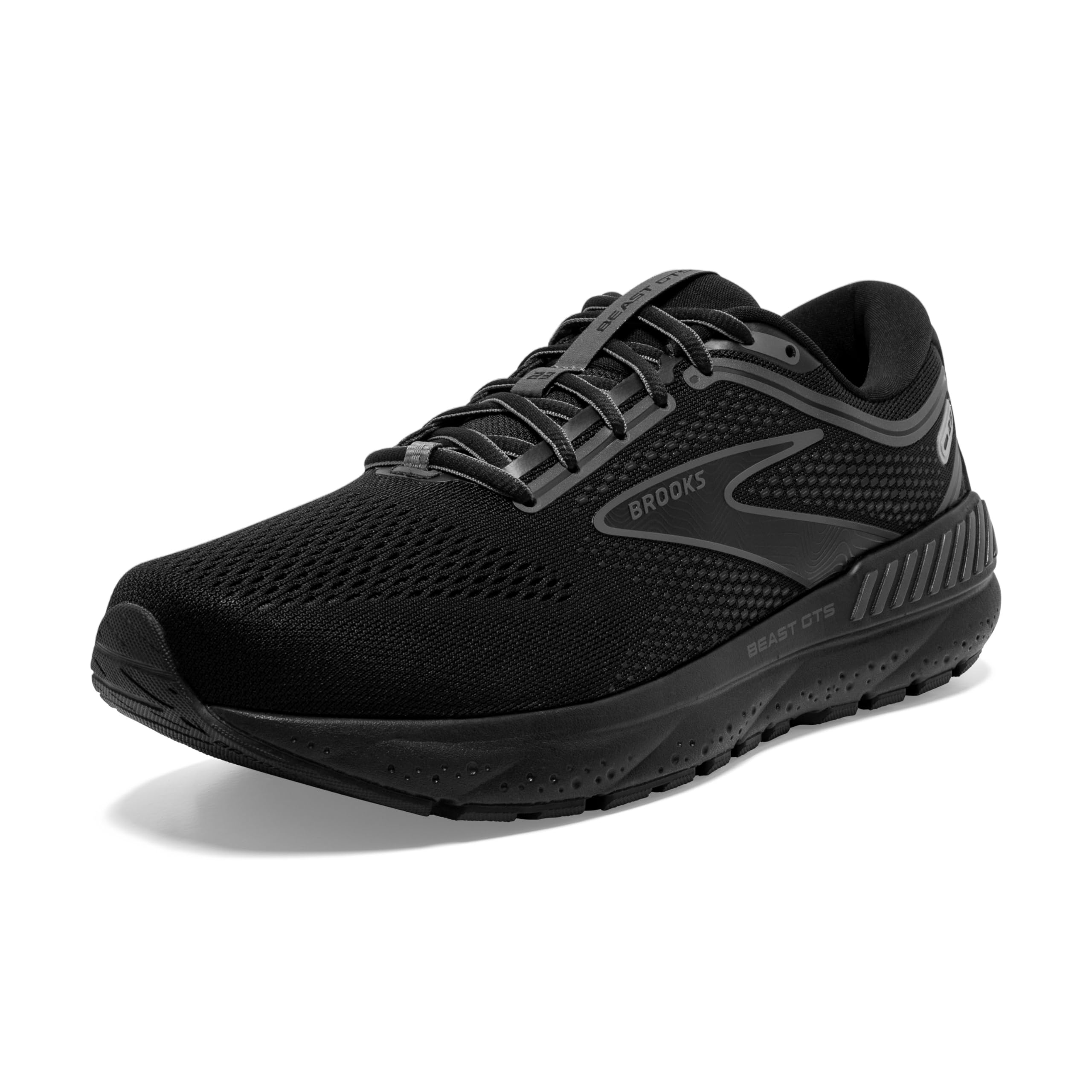 Brooks Beast GTS 23 Men Road Running Shoes Black Gunmetal Synthetic Lightweight