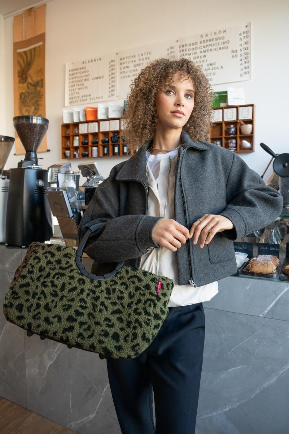 reisenthel loopshopper M Teddy Leo Olive - Reusable Polyester Women's Tote Bag