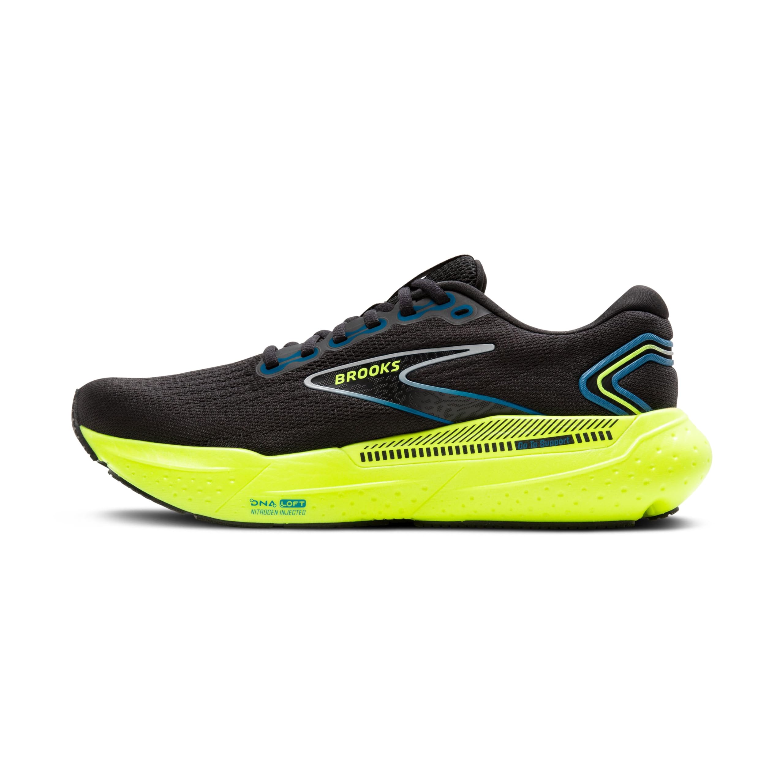 Brooks Glycerin GTS 21 Men Running Shoes Black Blue Breathable Supportive