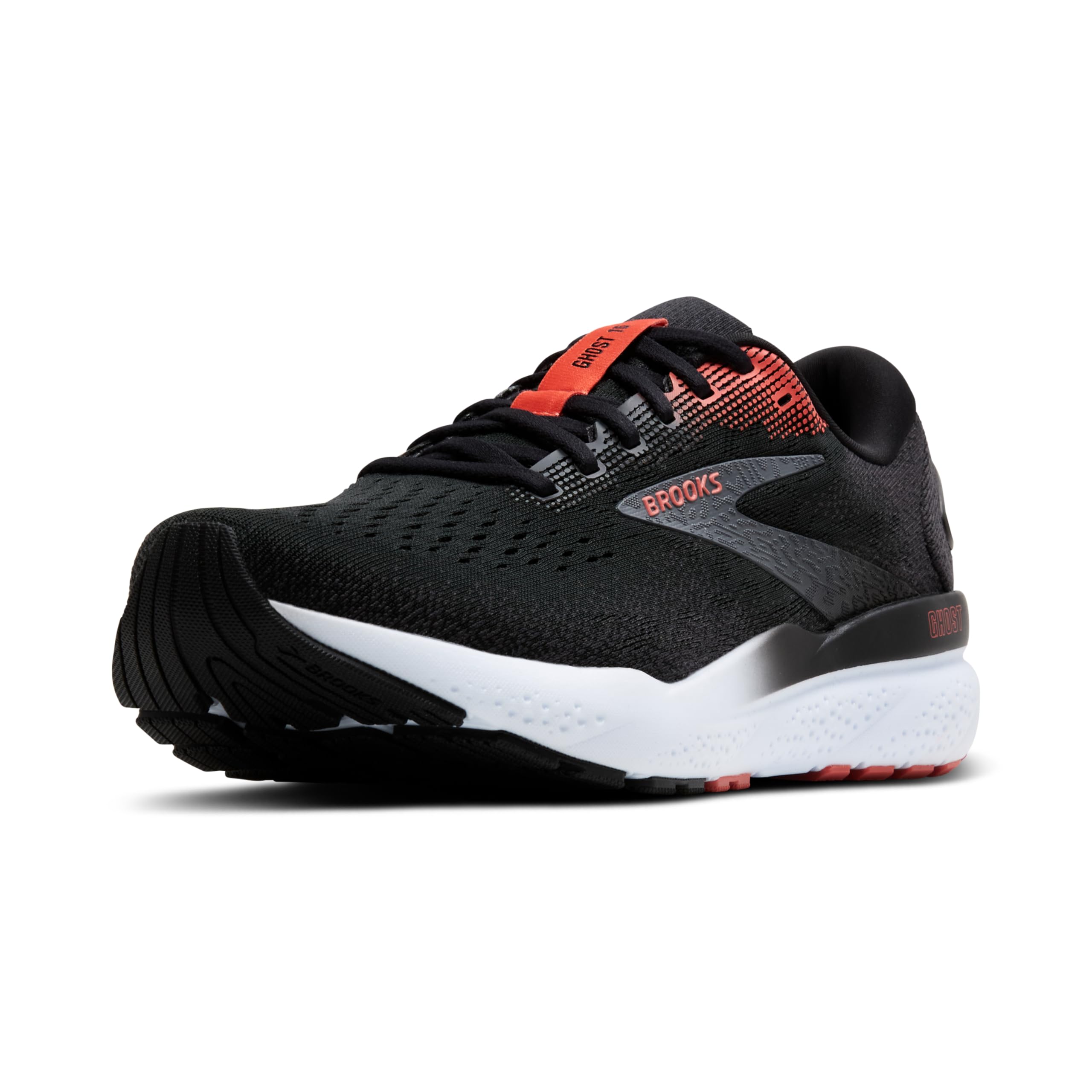 Brooks Ghost 16 Men's Running Shoes Textile Black Ebony Burnt Sienna