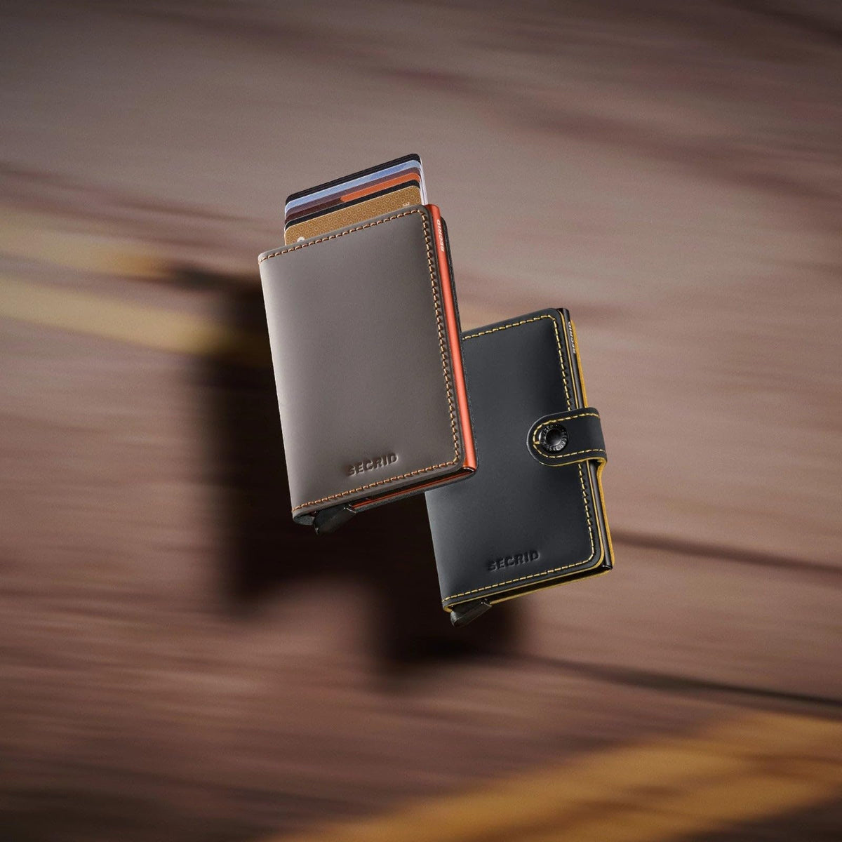 Secrid Mini Wallet Truffle Orange - Modern Leather Wallet with RFID Protection