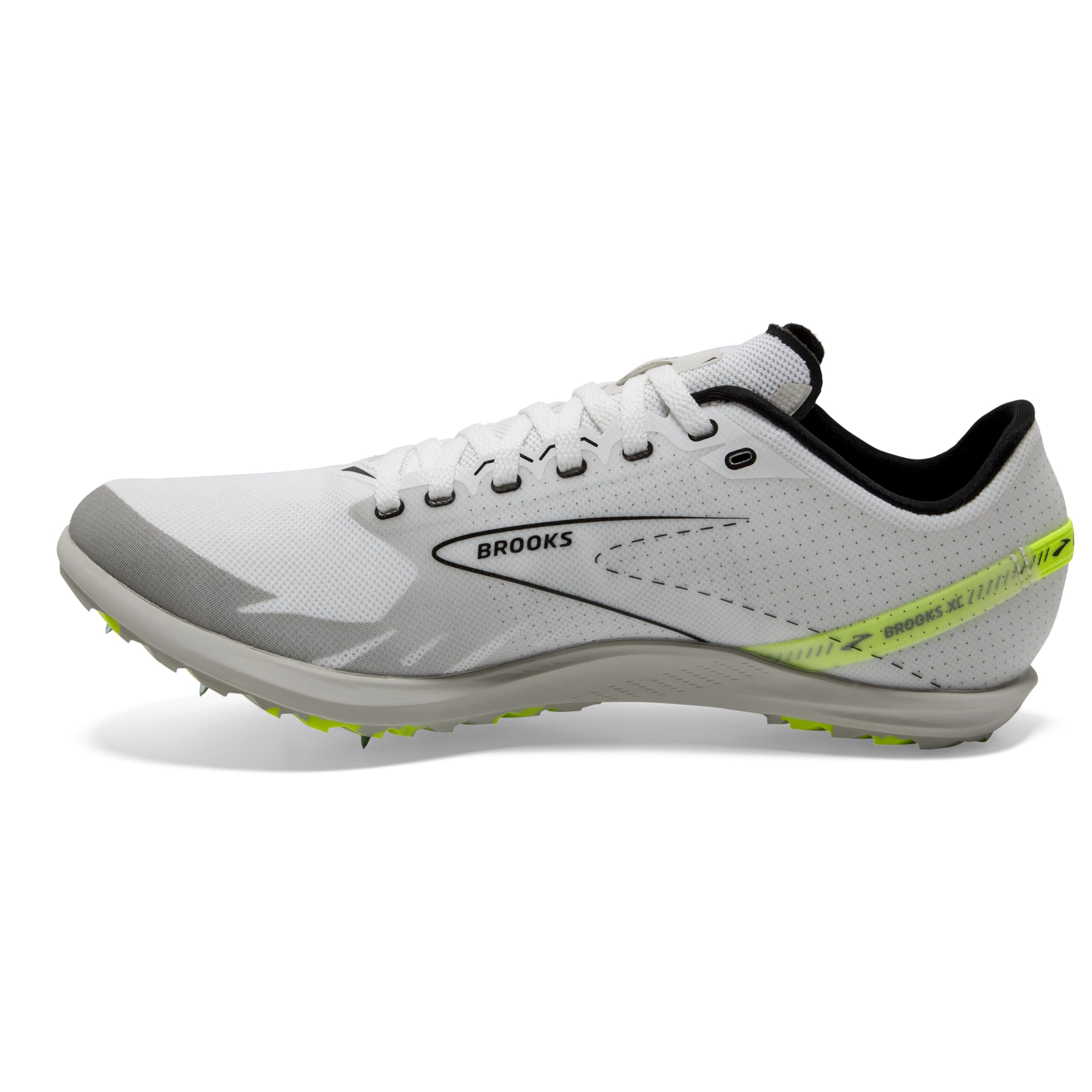 Brooks Draft XC Supportive Cross-Country Running Shoe, White/Black/Nightlife