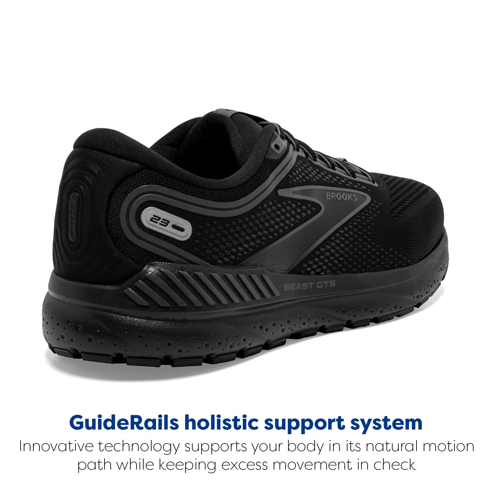 Brooks Beast GTS 23 Men Running Shoes Black Gunmetal Mesh Trainers