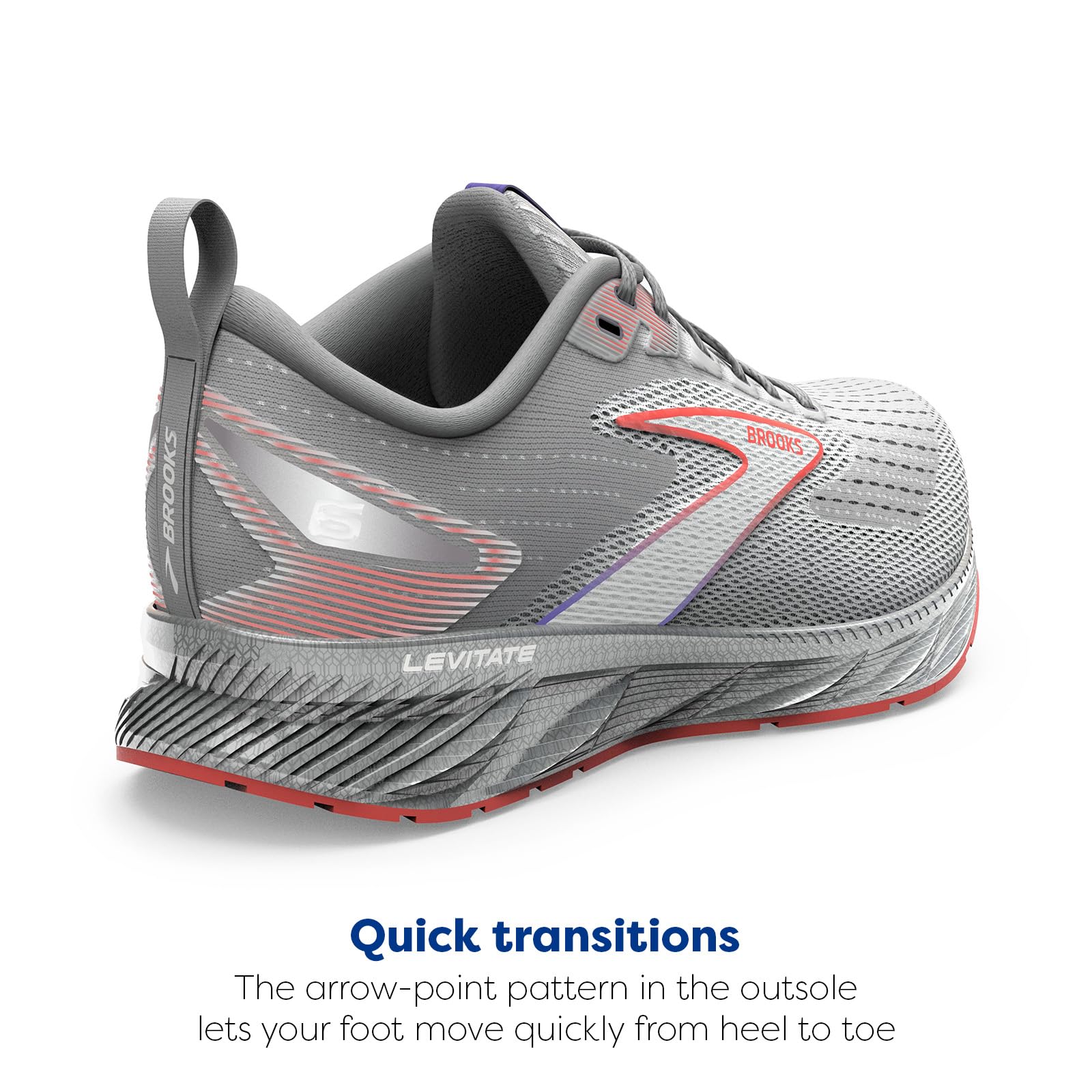 Brooks Levitate 6 Men's Road Running Shoes Dawn Blue Cayenne Purple Cotton