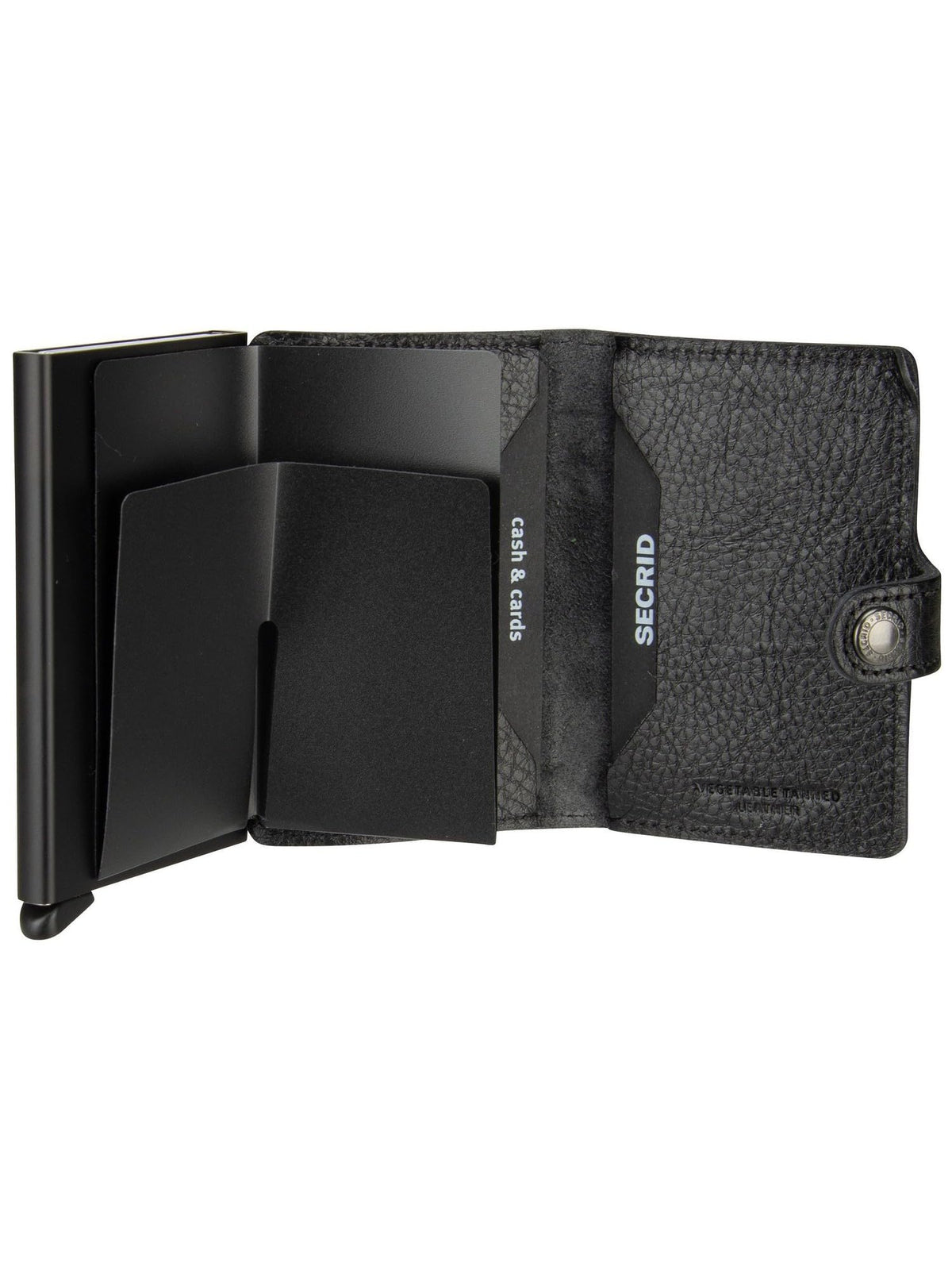 Secrid Miniwallet Veg Tanned Leather Wallet - RFID Protected Black
