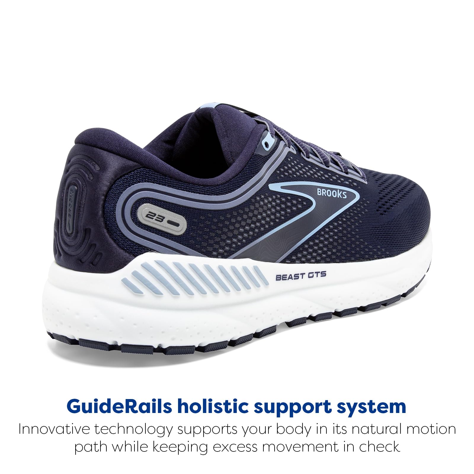 Brooks Beast GTS 23 Men Road Running Shoes Cotton Peacoat Blue White