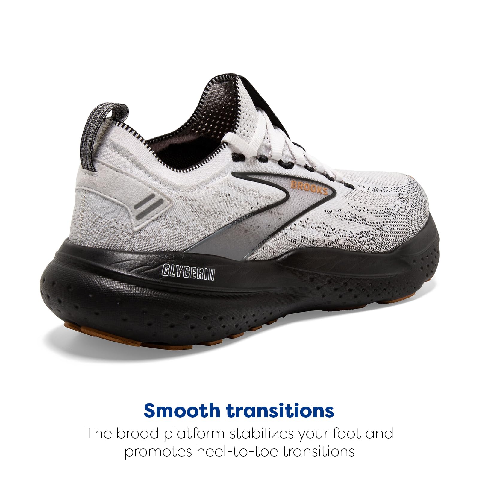 Brooks Glycerin Stealthfit 21 Men Road Running Shoes White Grey Black Synthetic