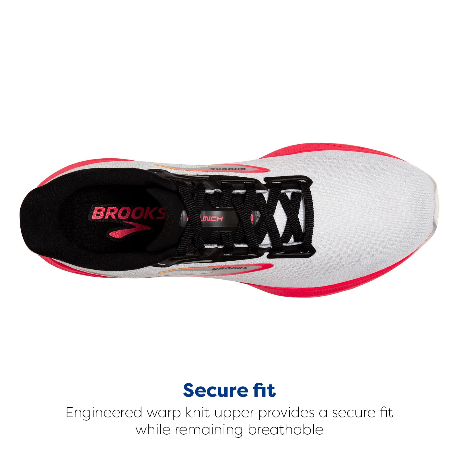 Brooks Launch 10 Men Road Running Shoes Blue Black Fiery Coral Breathable Fabric Rubber