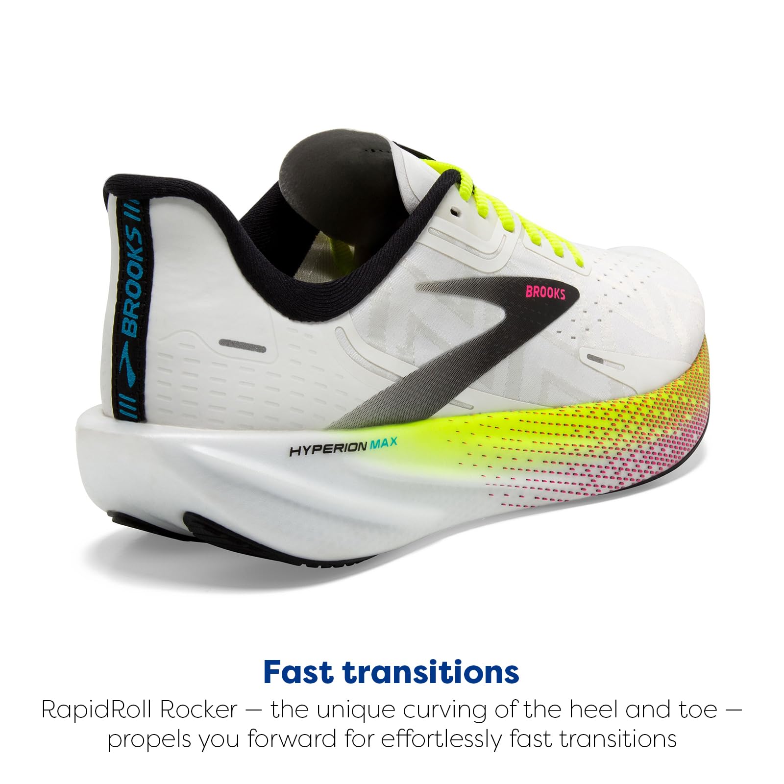 Brooks Hyperion Max Men's Road Running Shoes White Black Nightlife Breathable Rubber