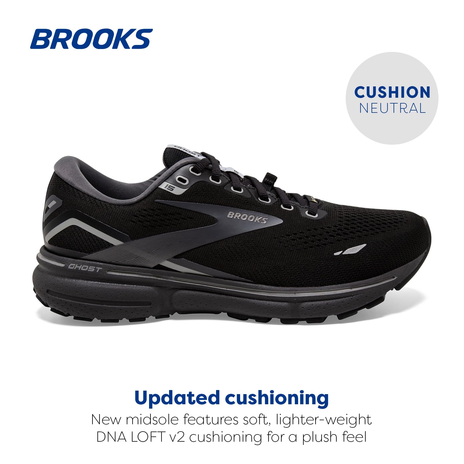 Brooks Ghost 15 GORE-TEX Men's Waterproof Neutral Running Shoes – Blue/Peacoat/Orange