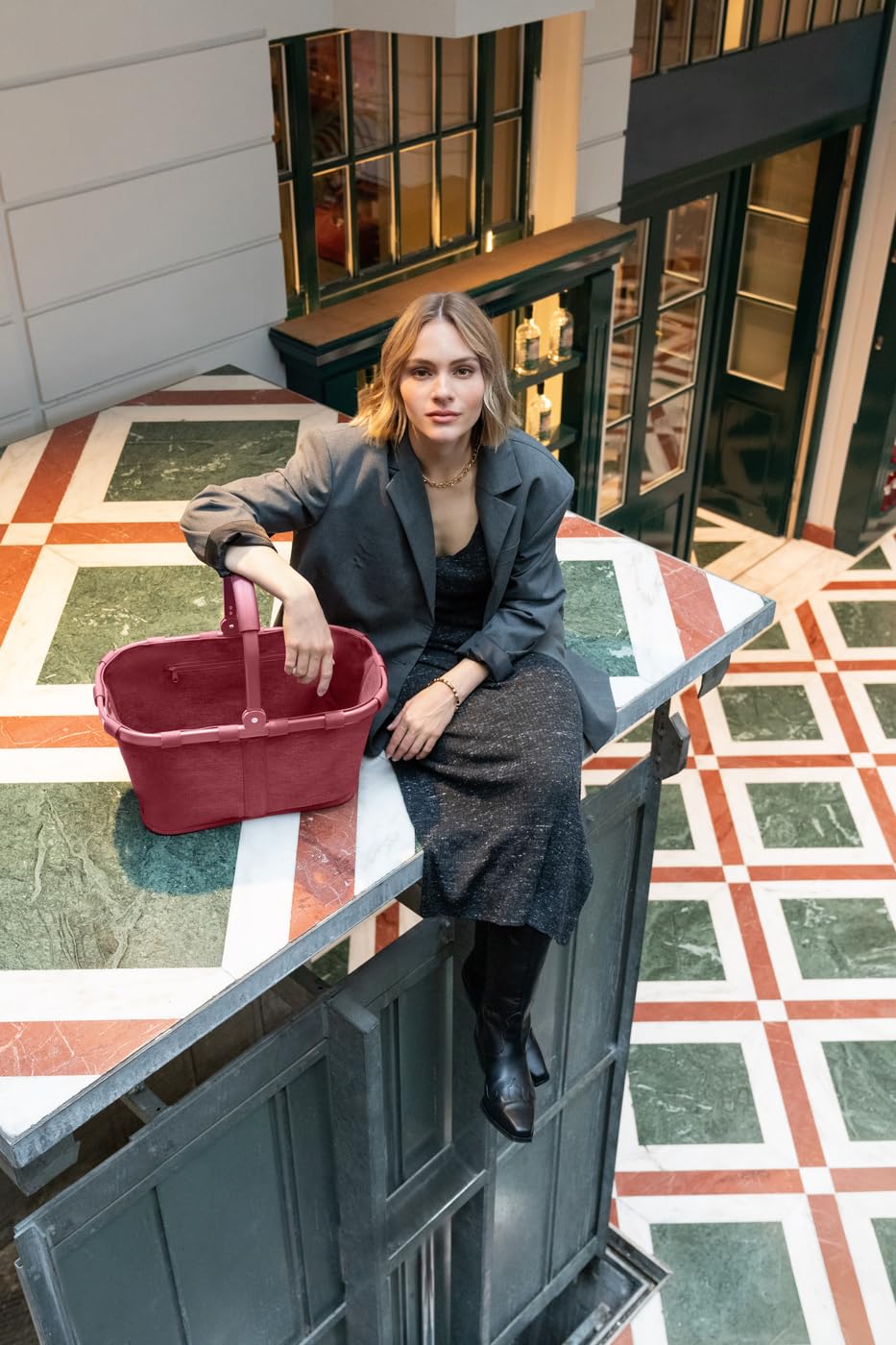 reisenthel Carrybag Shopping Basket 22L Twist Maroon Polyester