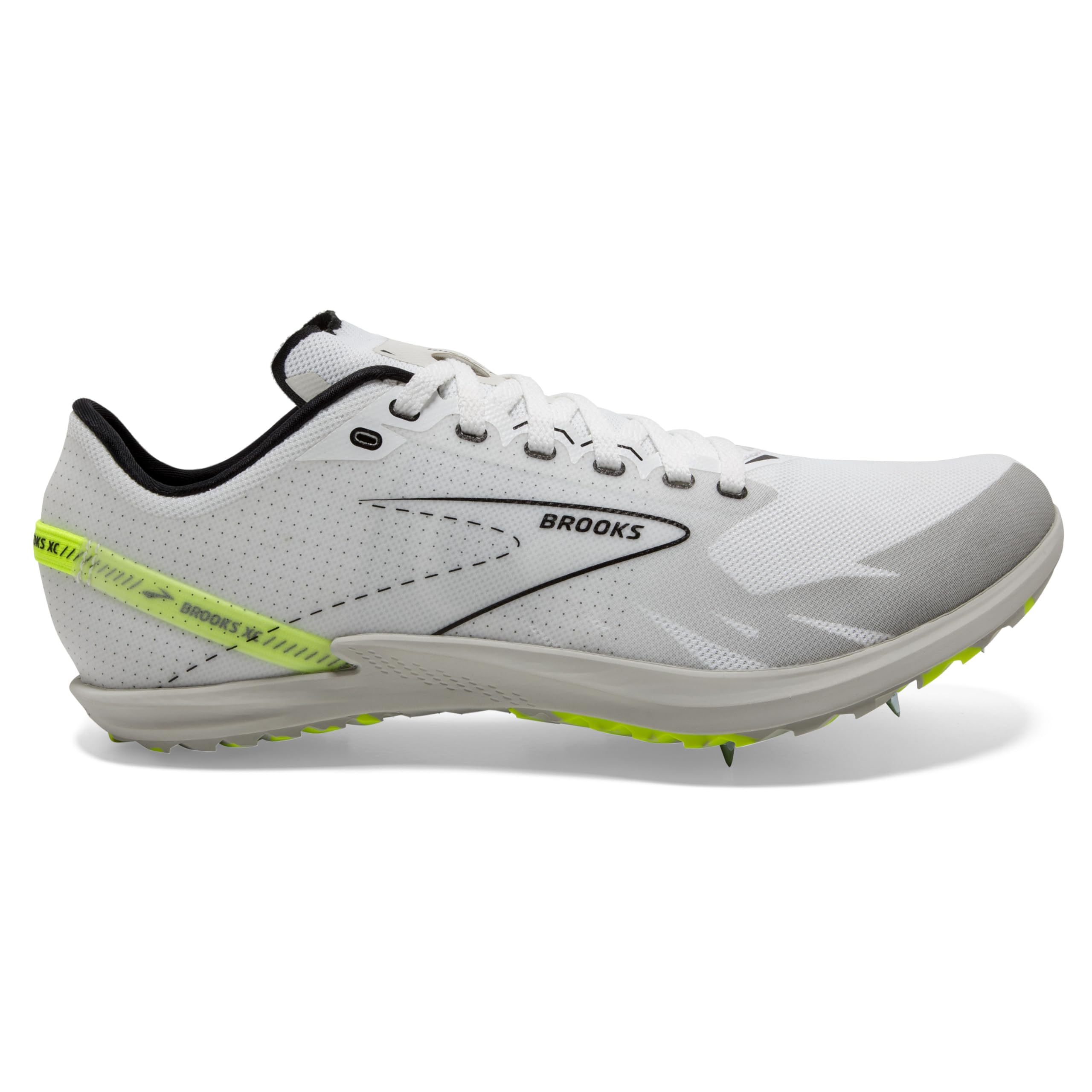 Brooks Draft XC Supportive Cross-Country Running Shoe, White/Black/Nightlife