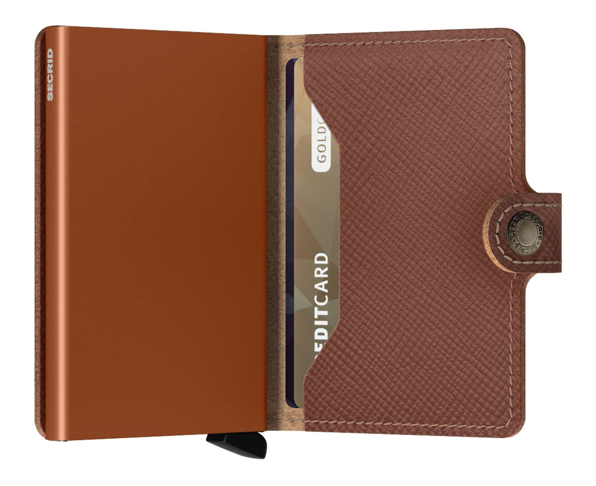 Secrid Mini Wallet Caramel Brown Leather RFID Protected