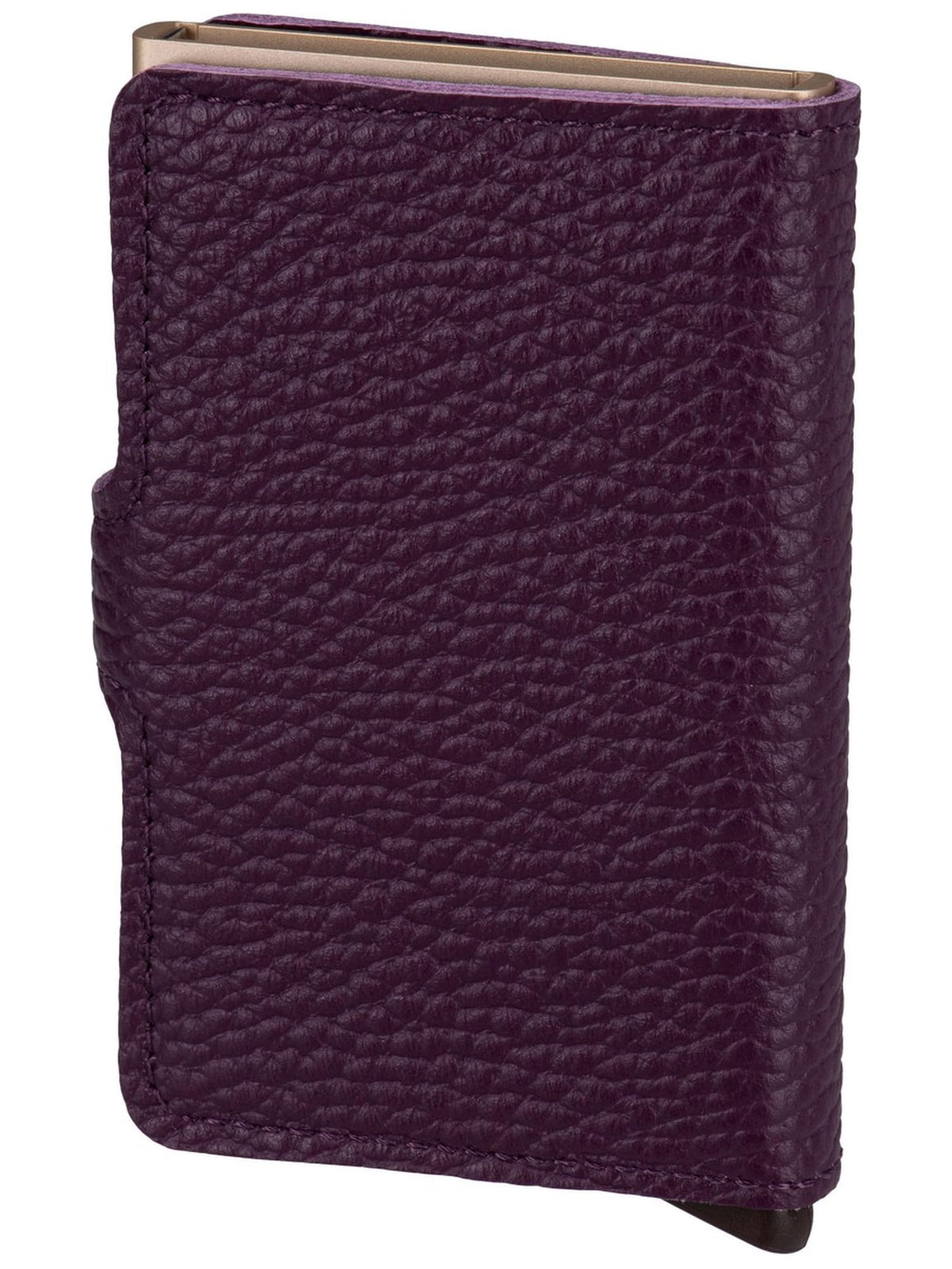 Secrid Miniwallet Pebble Leather Wallet - Grape with Card Holder