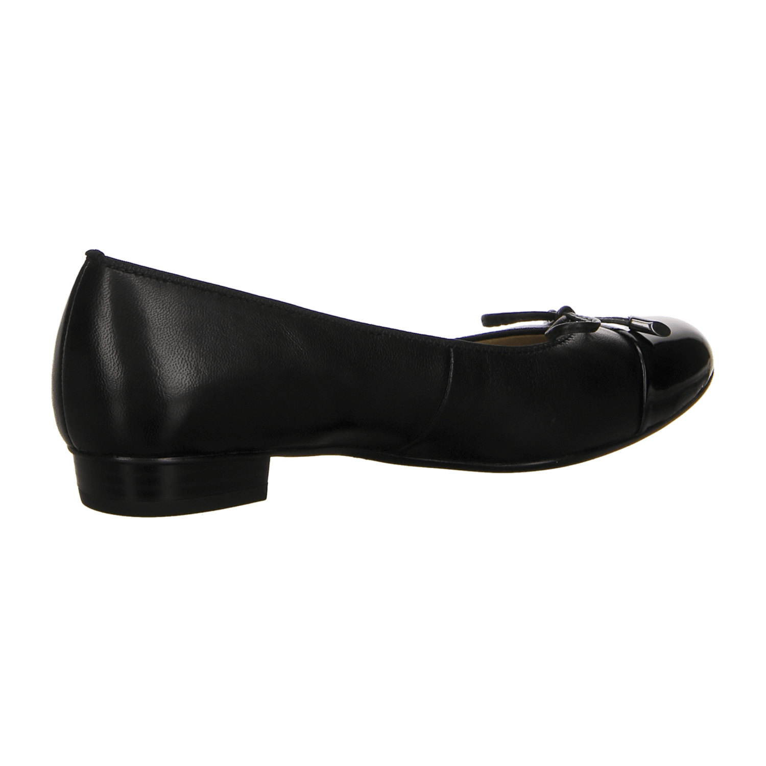 ARA BARI Women's Leather Ballet Flats with Suede Lining and Round Toe in Black