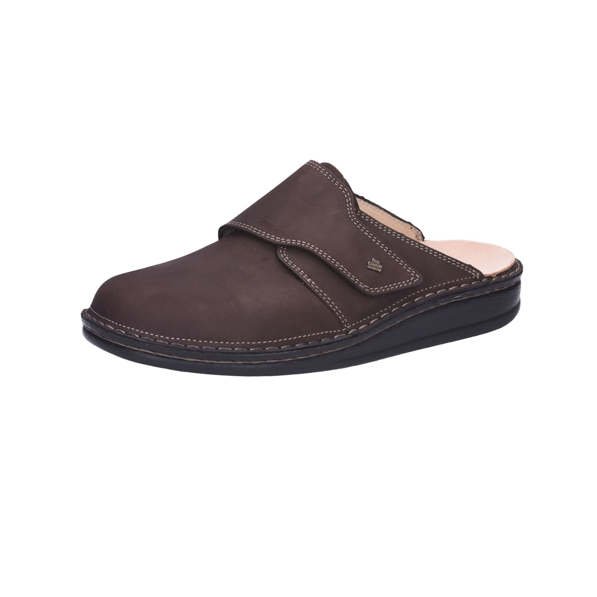 Finn Comfort Amalfi Men's Comfortable Leather Clogs - Stylish Brown