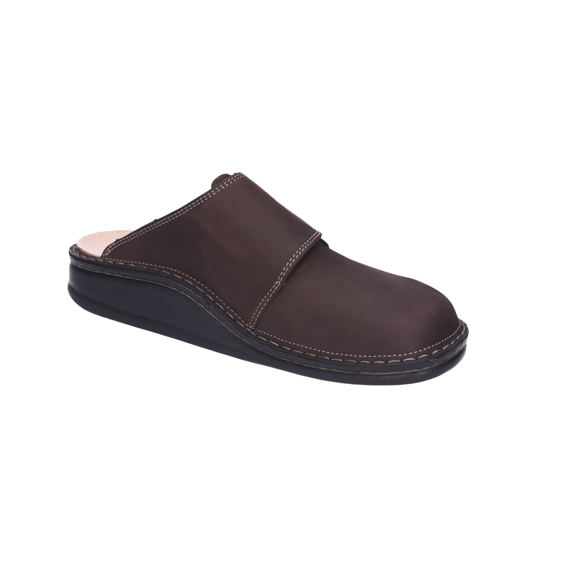 Finn Comfort Amalfi Men's Comfortable Leather Clogs - Stylish Brown