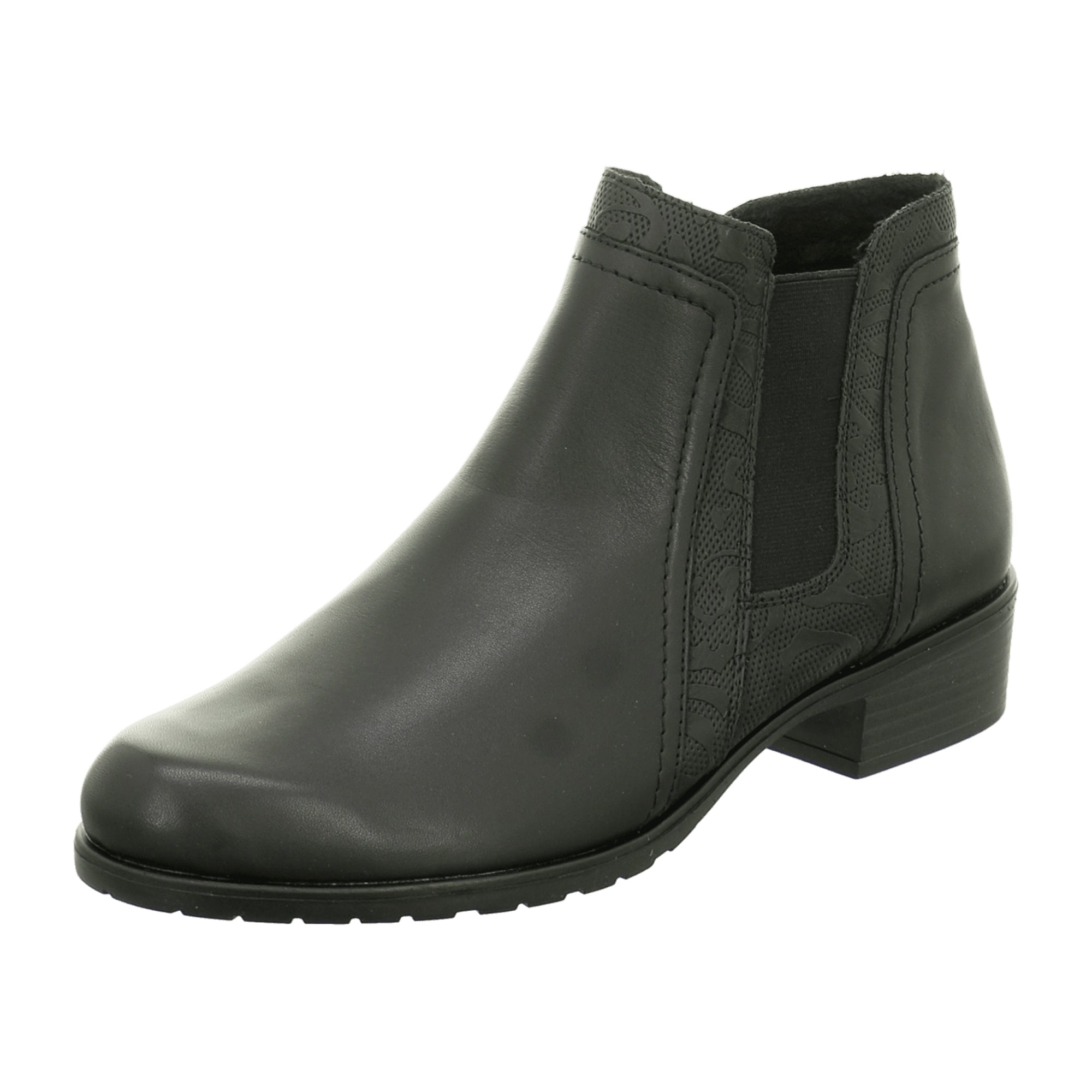 Remonte Comfortable Black Leather Ankle Boots for Women