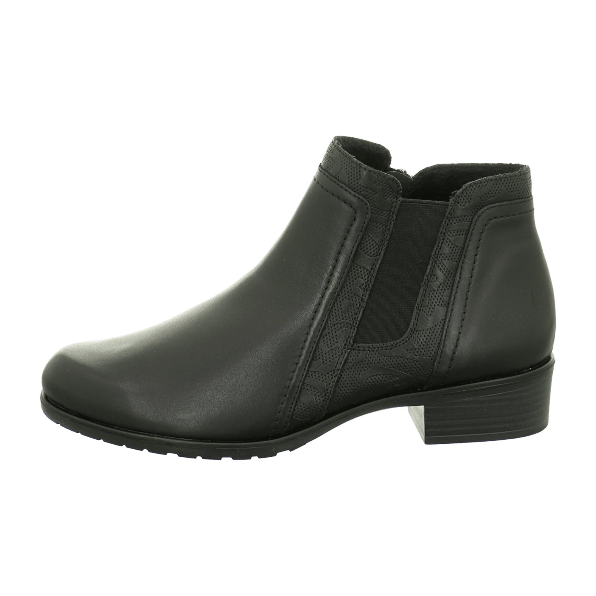 Remonte Comfortable Black Leather Ankle Boots for Women