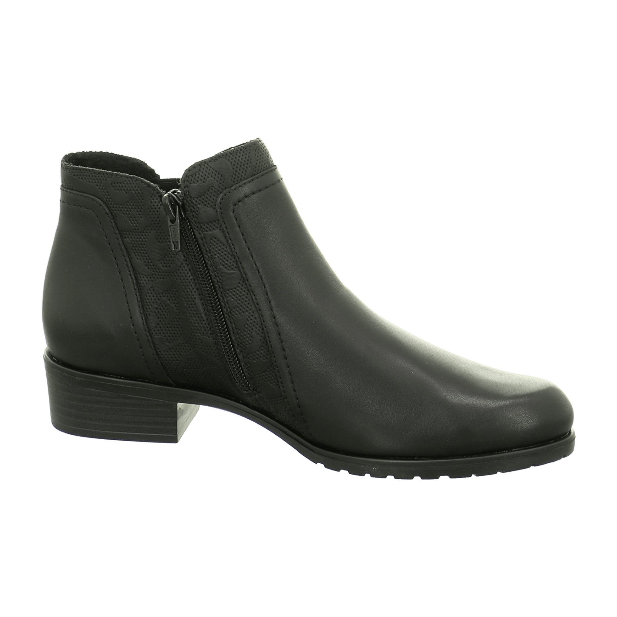 Remonte Comfortable Black Leather Ankle Boots for Women